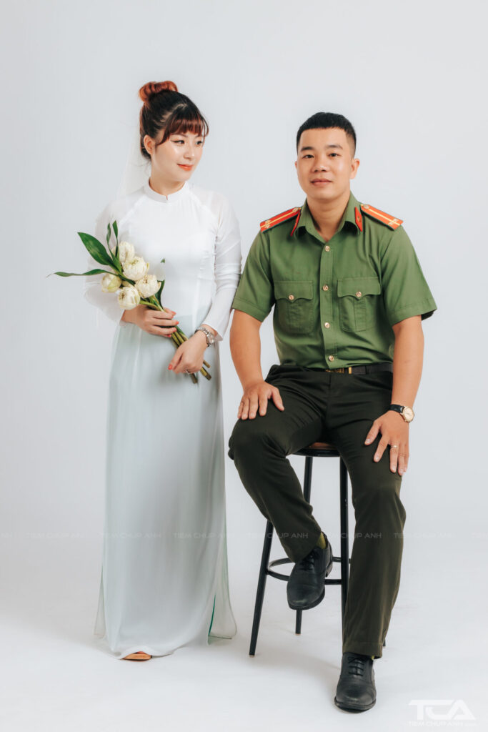 ảnh cưới áo dài trắng truyền thống Việt Nam