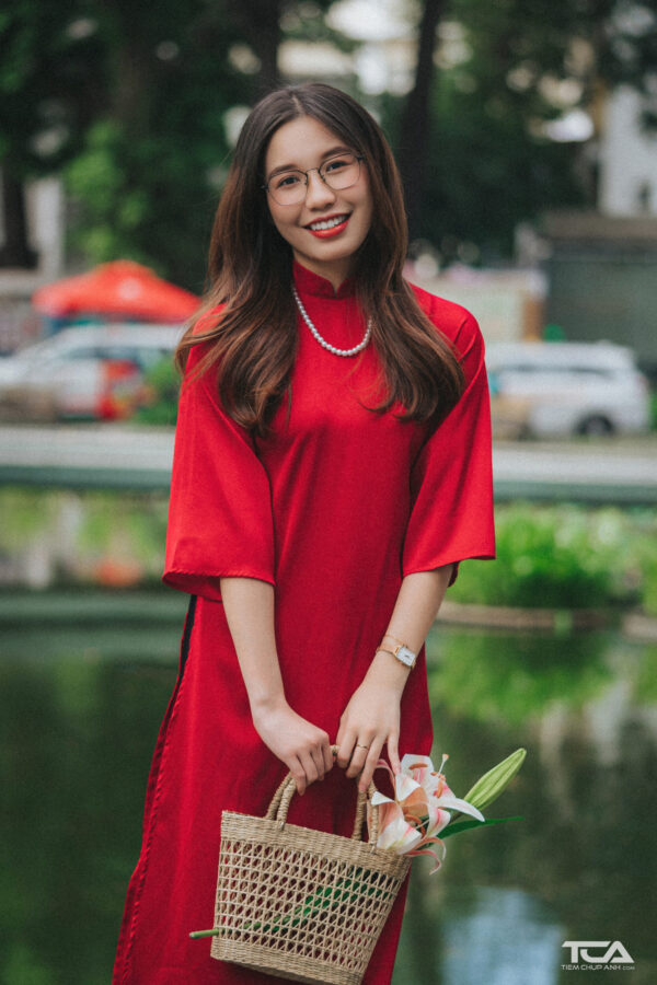 chụp ảnh áo dài tết