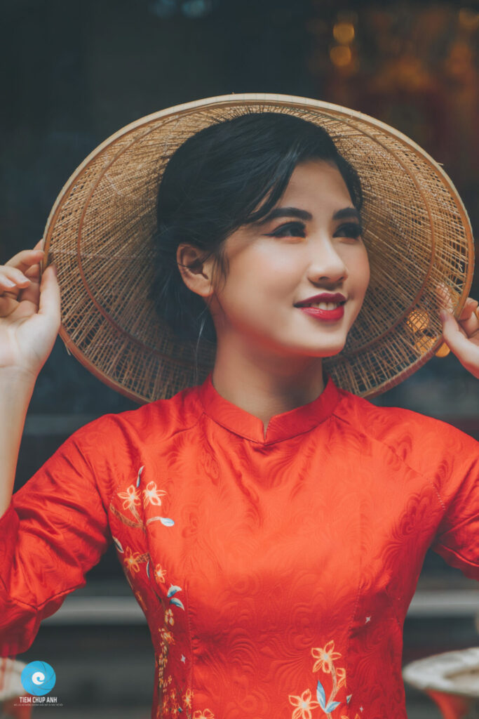 ảnh chụp áo dài tết