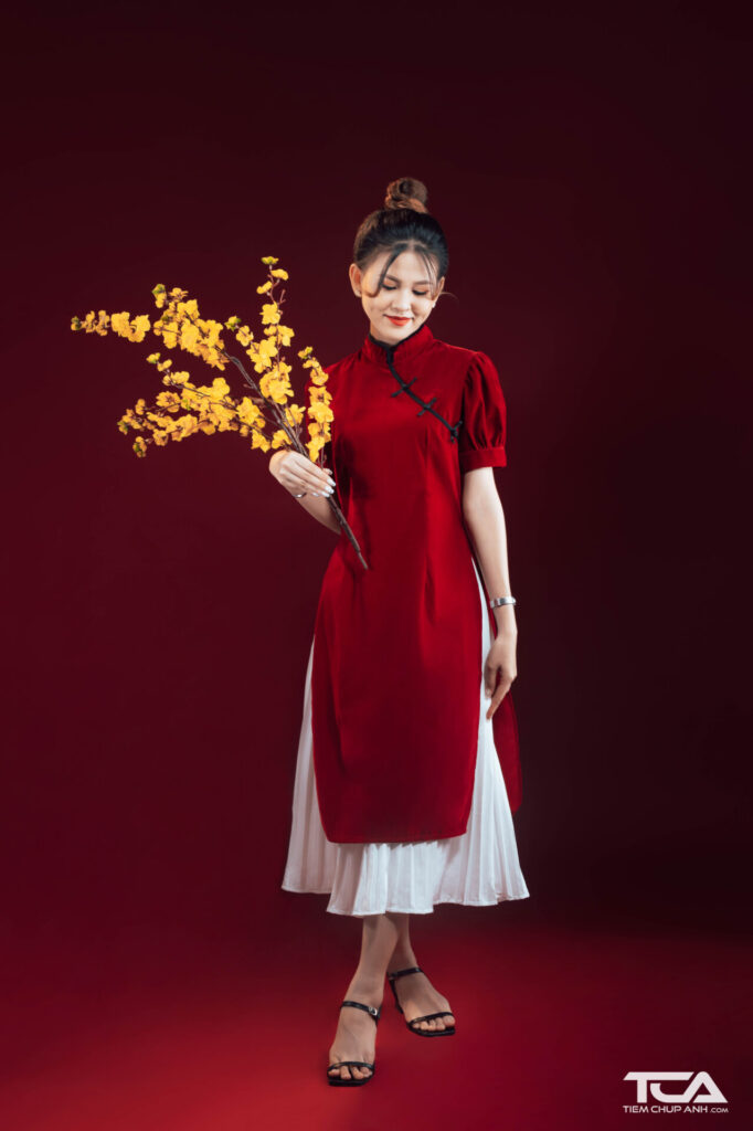 áo dài đỏ đẹp