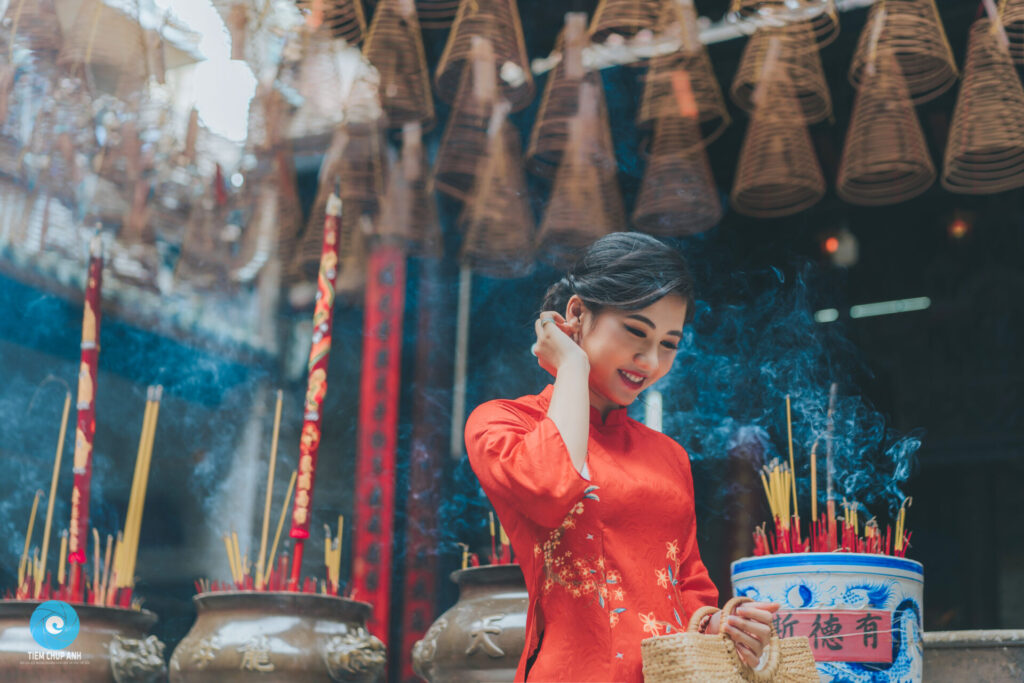 chụp áo dài tết đẹp