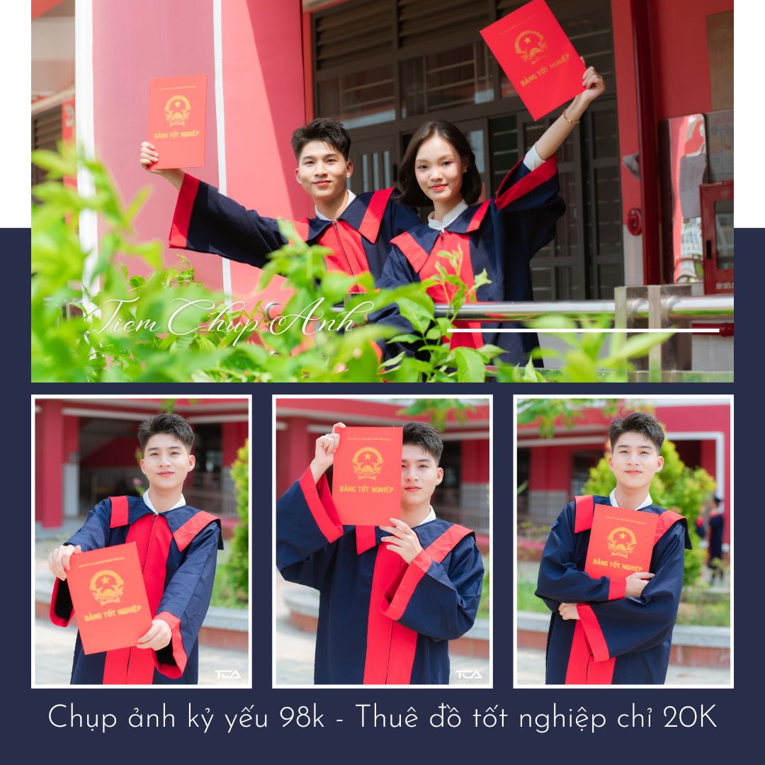 chụp ảnh với áo cử nhân