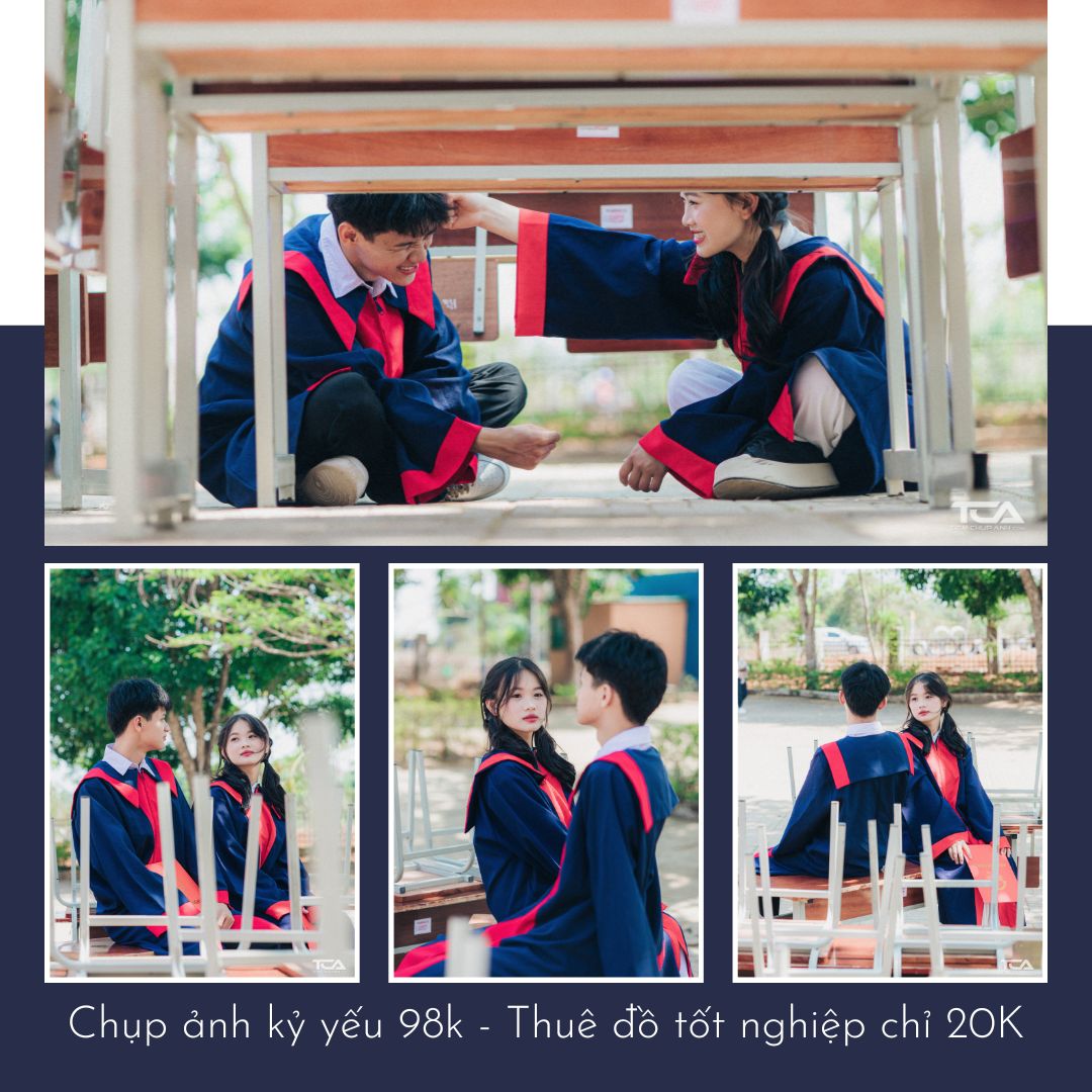 chụp ảnh mặc áo cử nhân