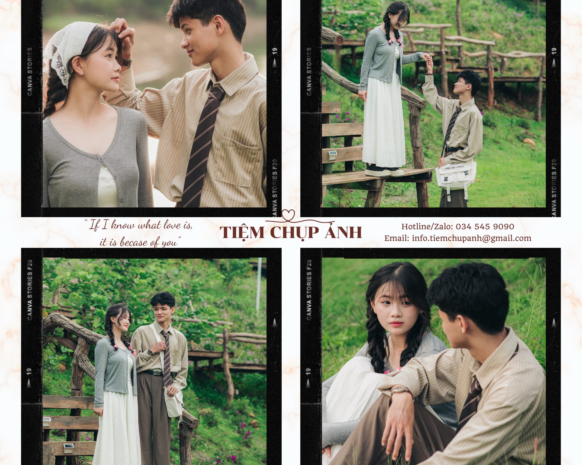 Bảng giá chụp ảnh couple/cặp đôi yêu nhau với người yêu cute dễ thương