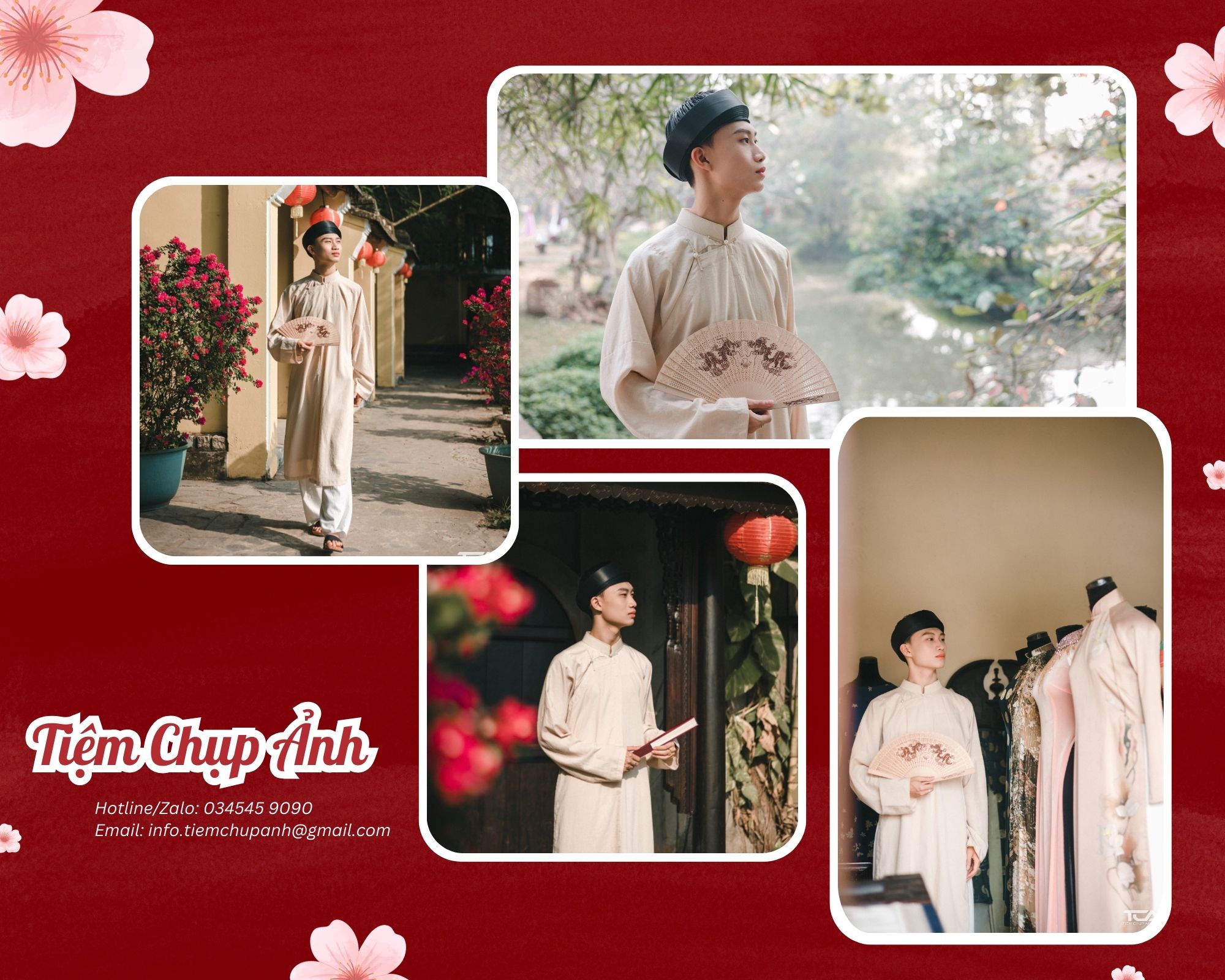 chụp hình tết với áo dài