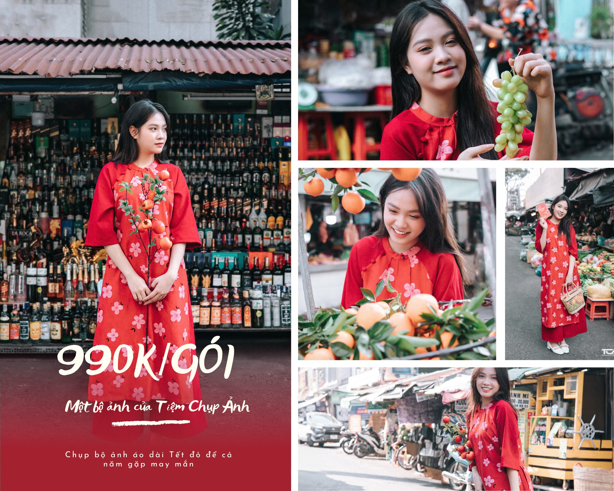 chụp ảnh áo dài tết