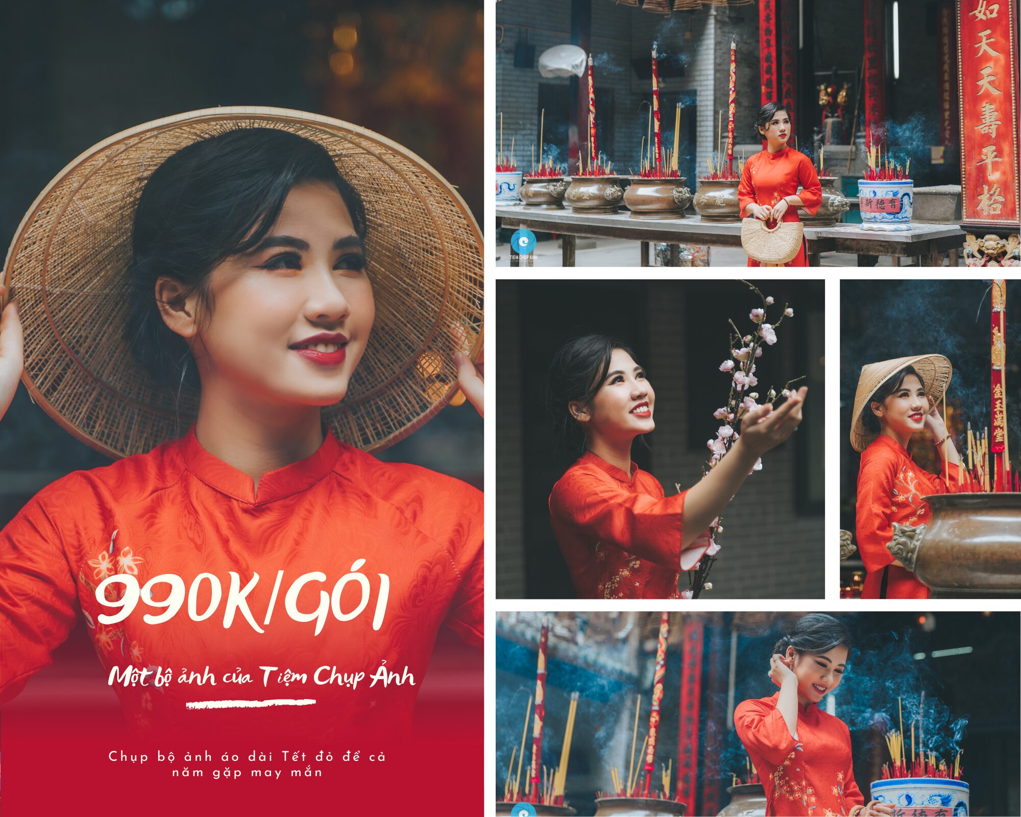 chụp ảnh tết với áo dài