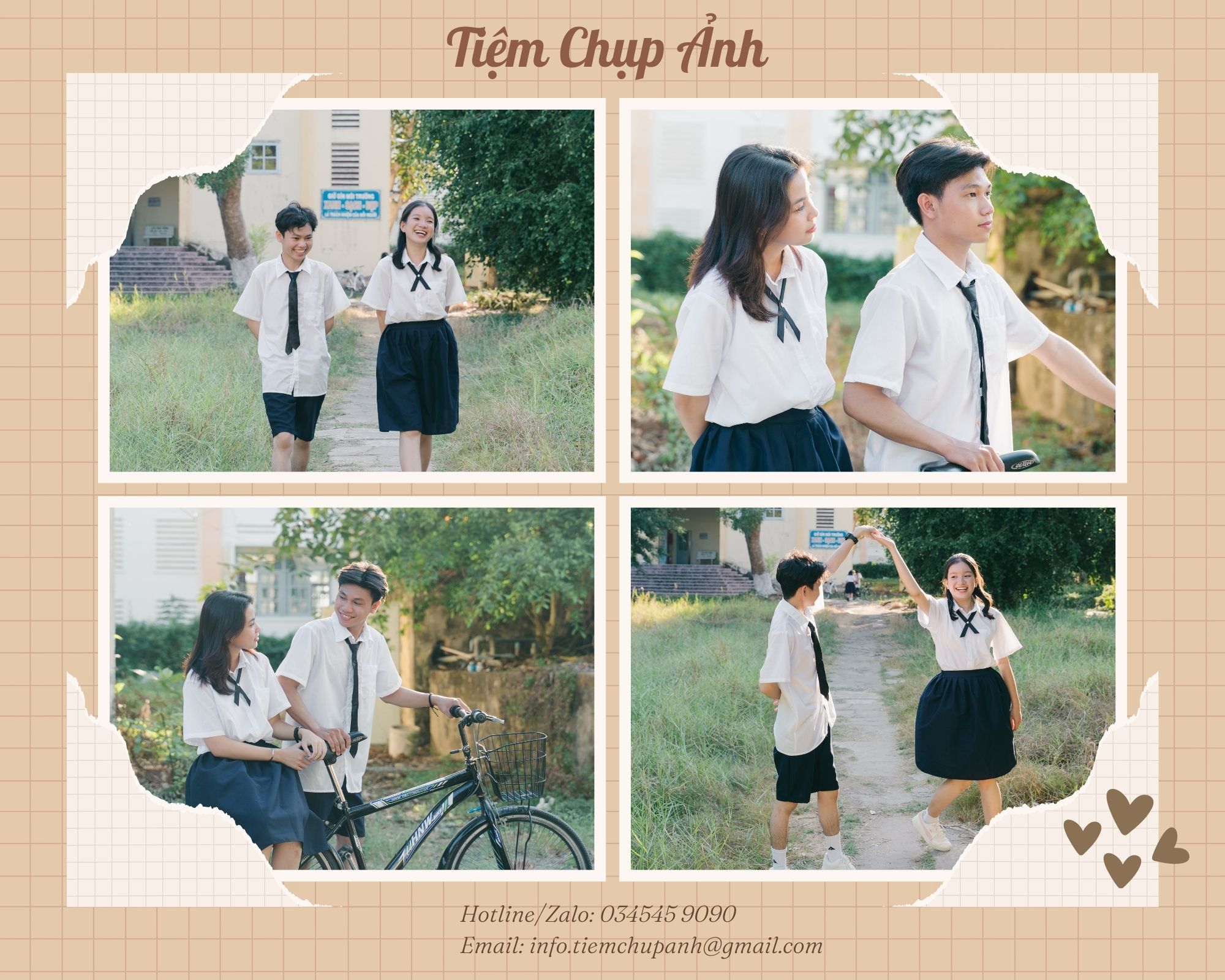 chụp ảnh cặp đôi học sinh