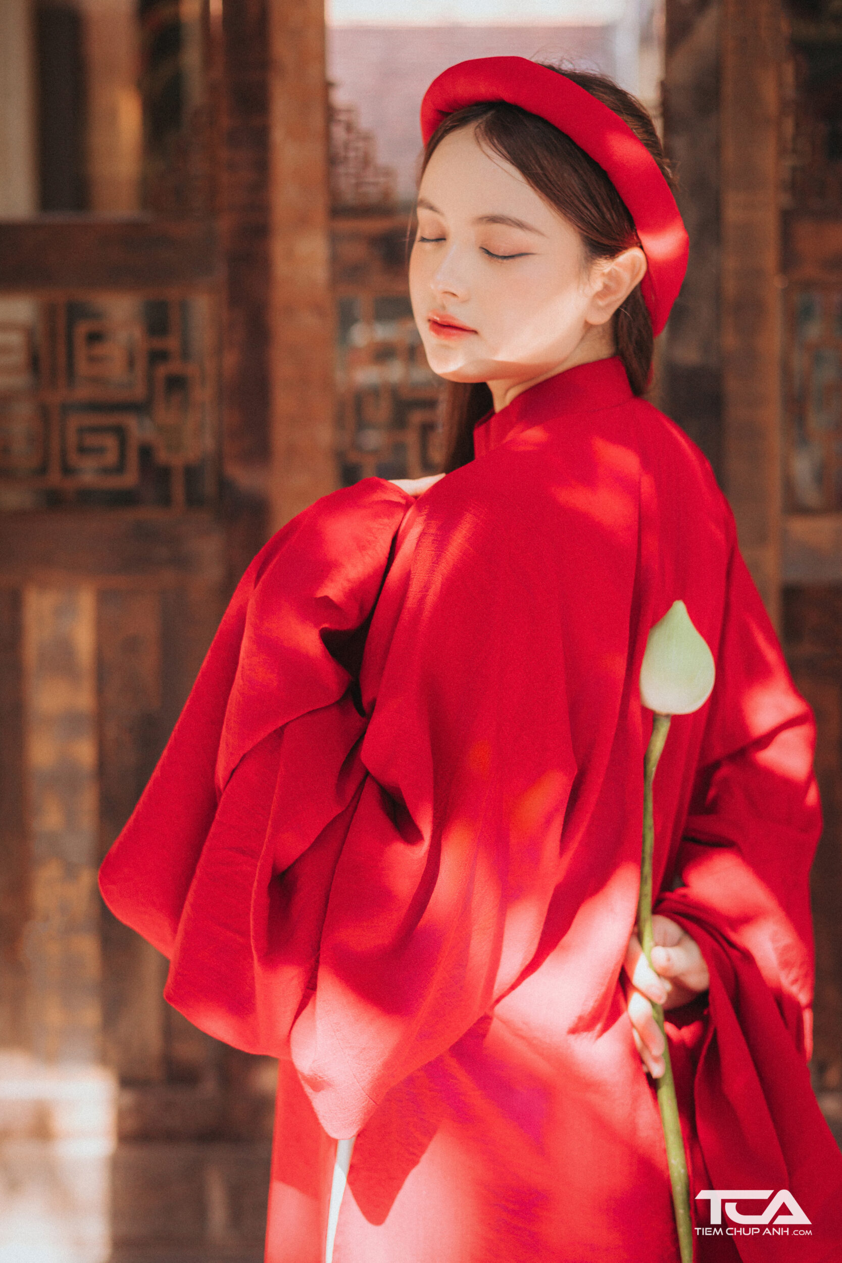 chụp ảnh áo dài đón tết