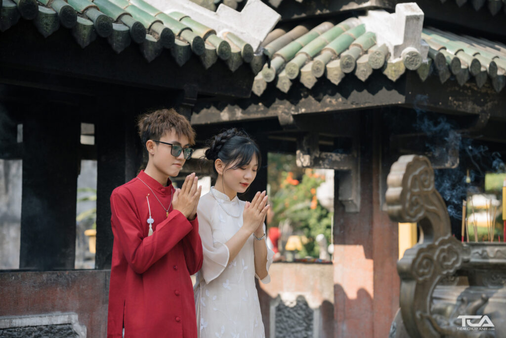 chụp ảnh couple áo dài