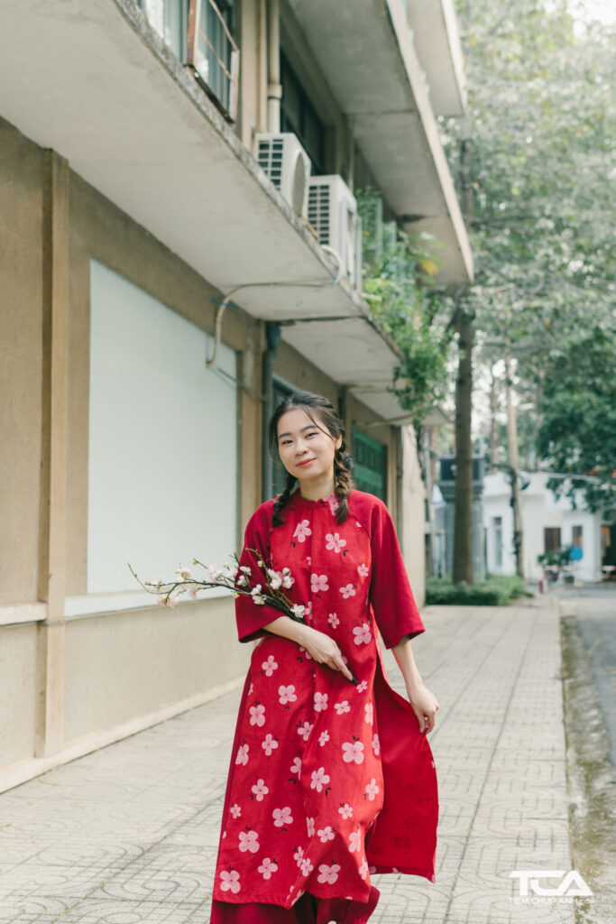 chụp ảnh áo dài tết đẹp