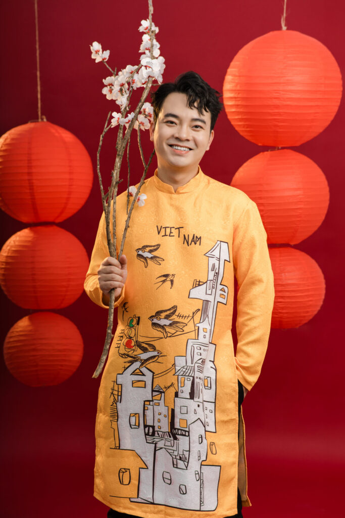 chụp ảnh áo dài tết nam