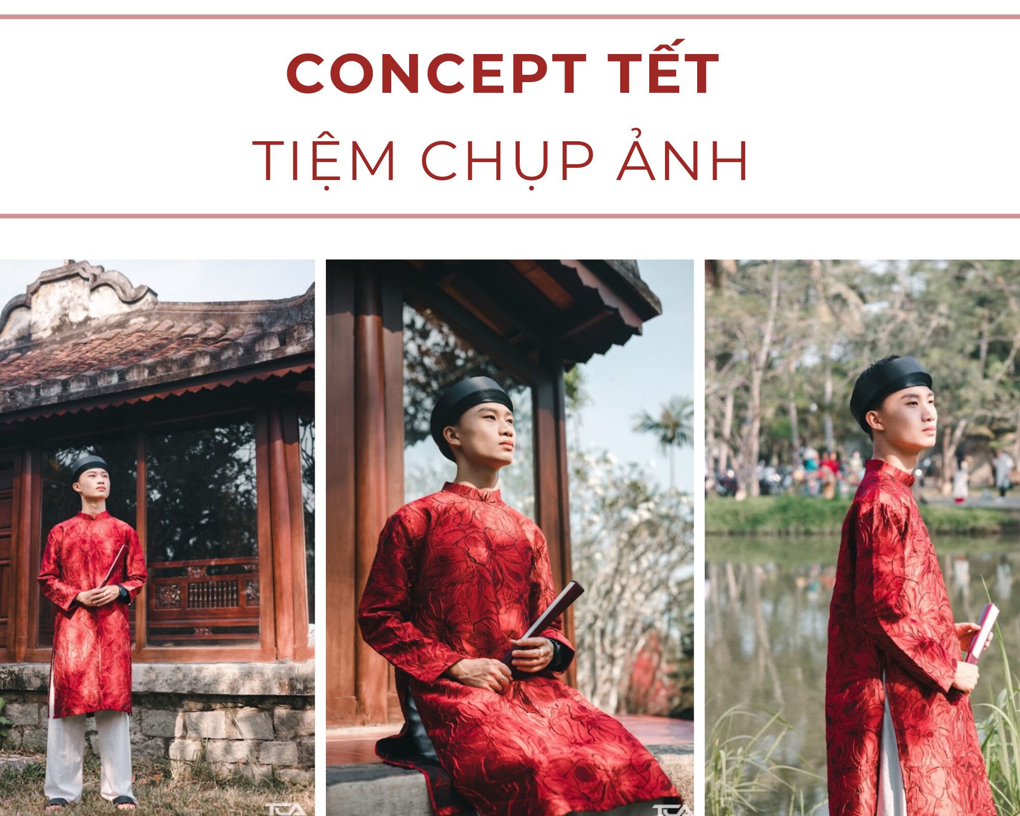 chụp ảnh xuân với áo dài