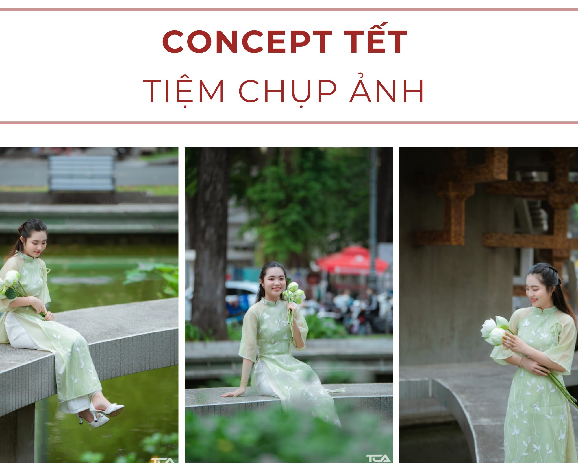 chụp hình áo dài xuân