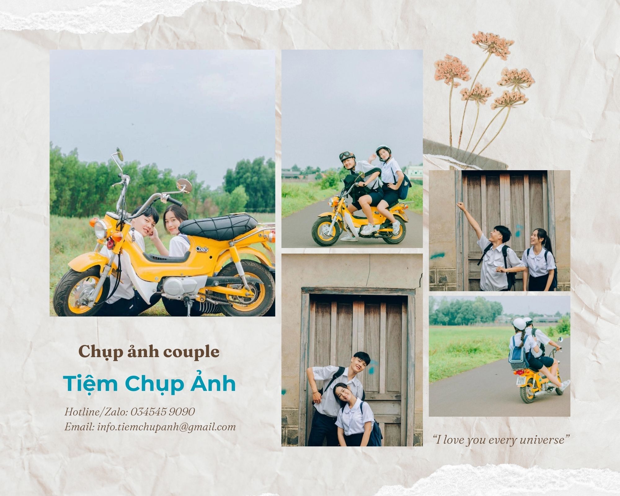 Bảng giá chụp ảnh couple/cặp đôi học sinh yêu nhau đẹp