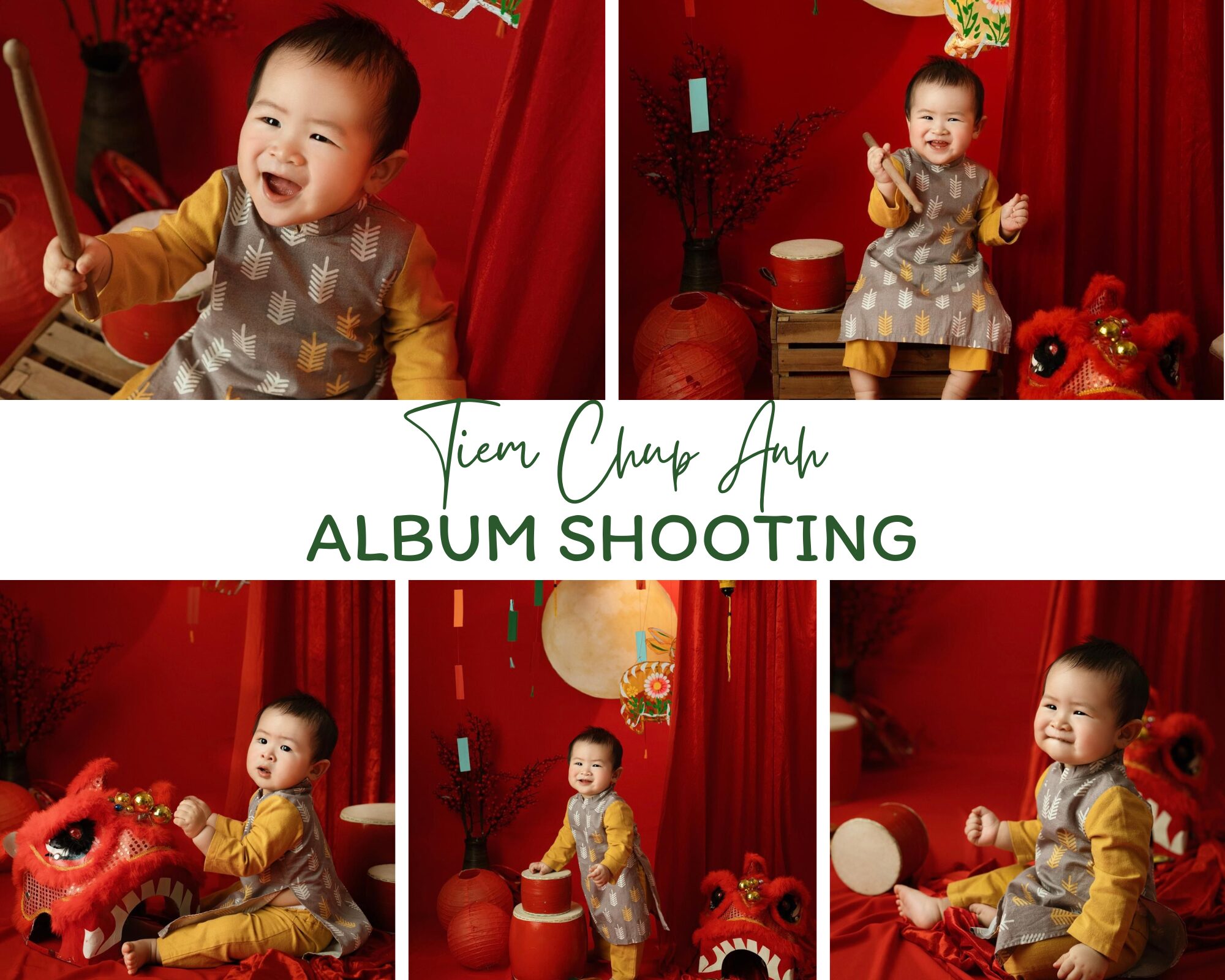 chụp ảnh áo dài tết cho bé