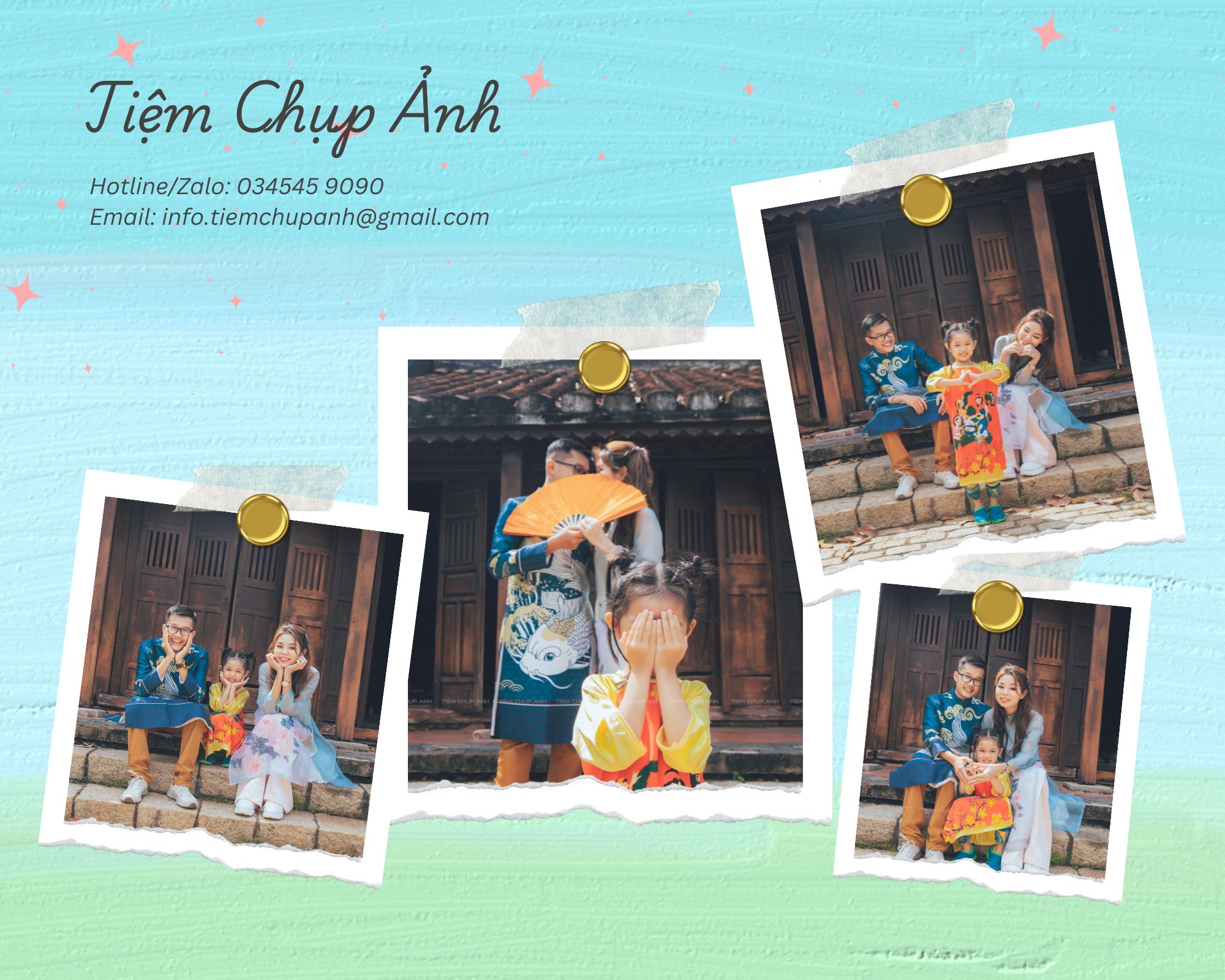 chụp hình cho bé và gia đình