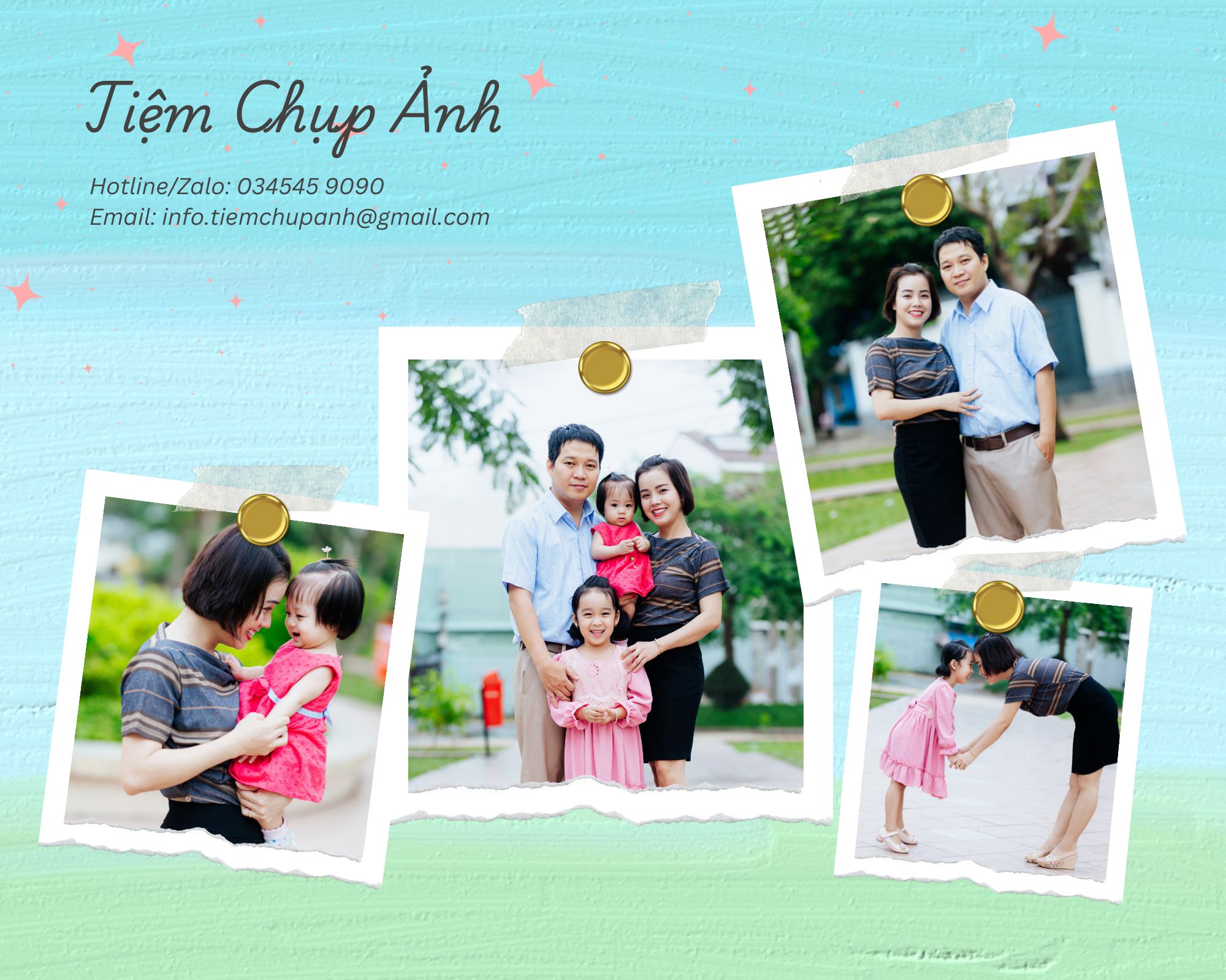 chụp hình cho bé và gia đình