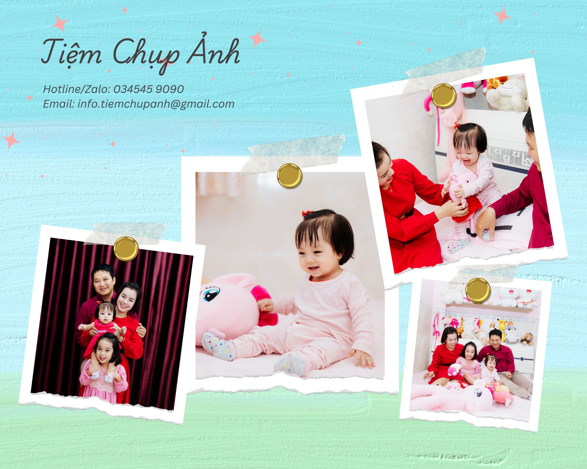 chụp hình cho bé và gia đình