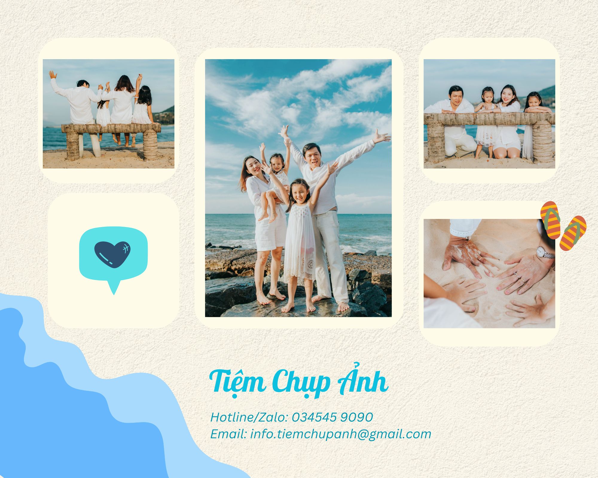 ảnh gia đình đi biển