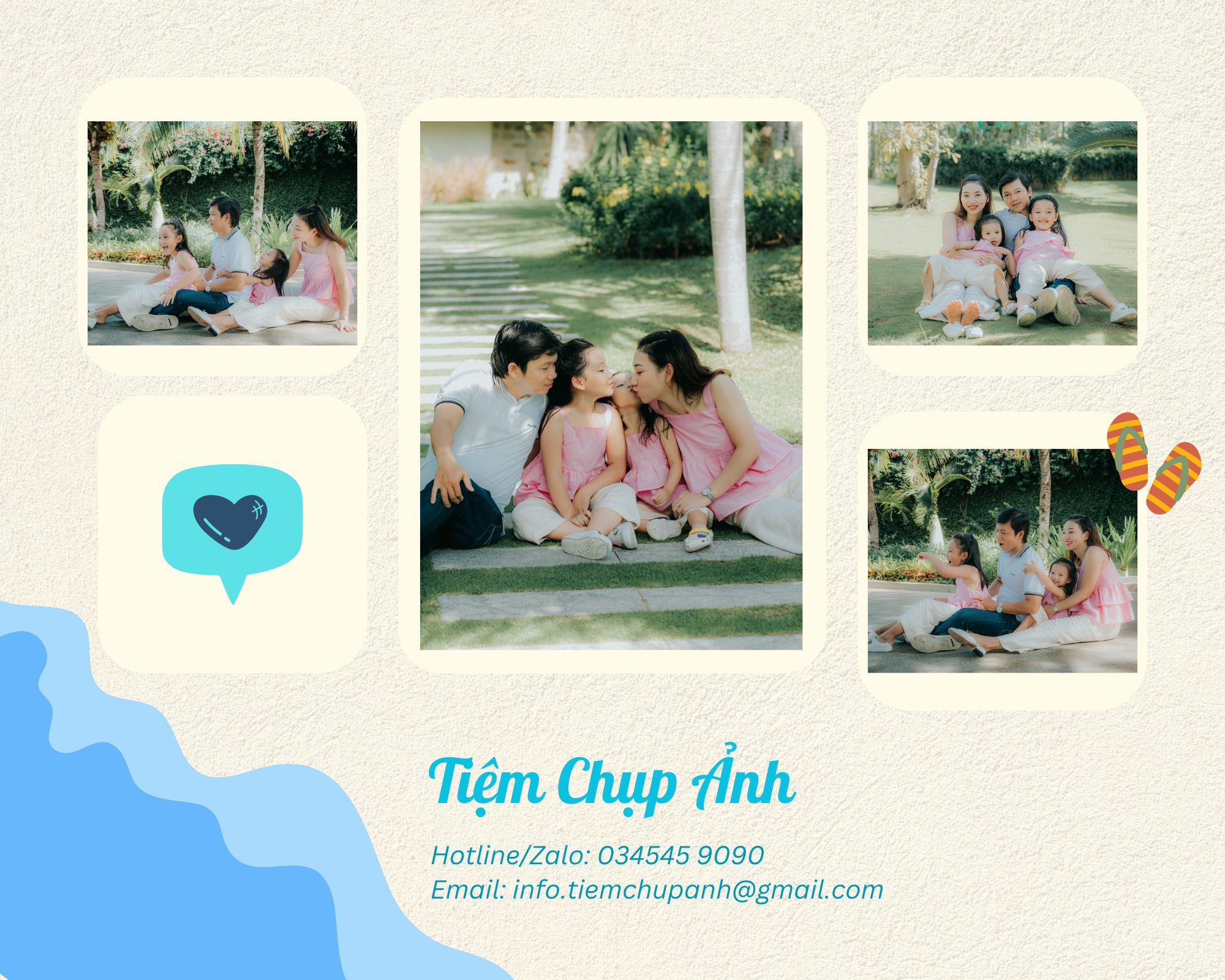 tạo dáng chụp ảnh gia đình ở biển