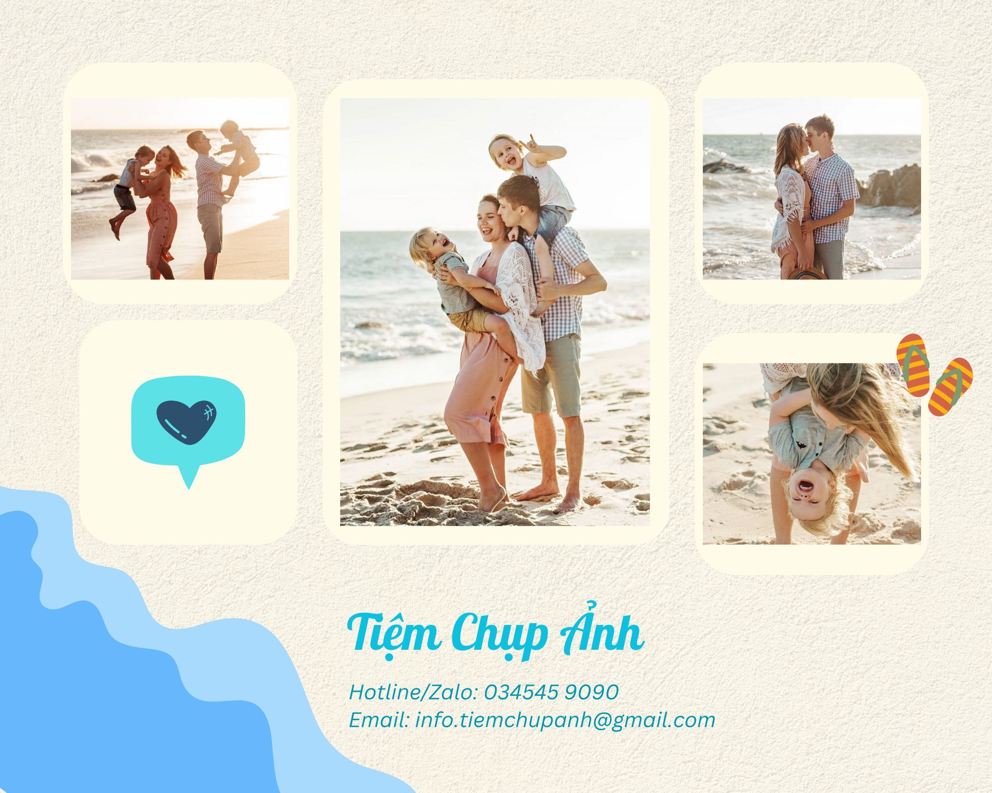 cách tạo dáng chụp ảnh gia đình ở biển