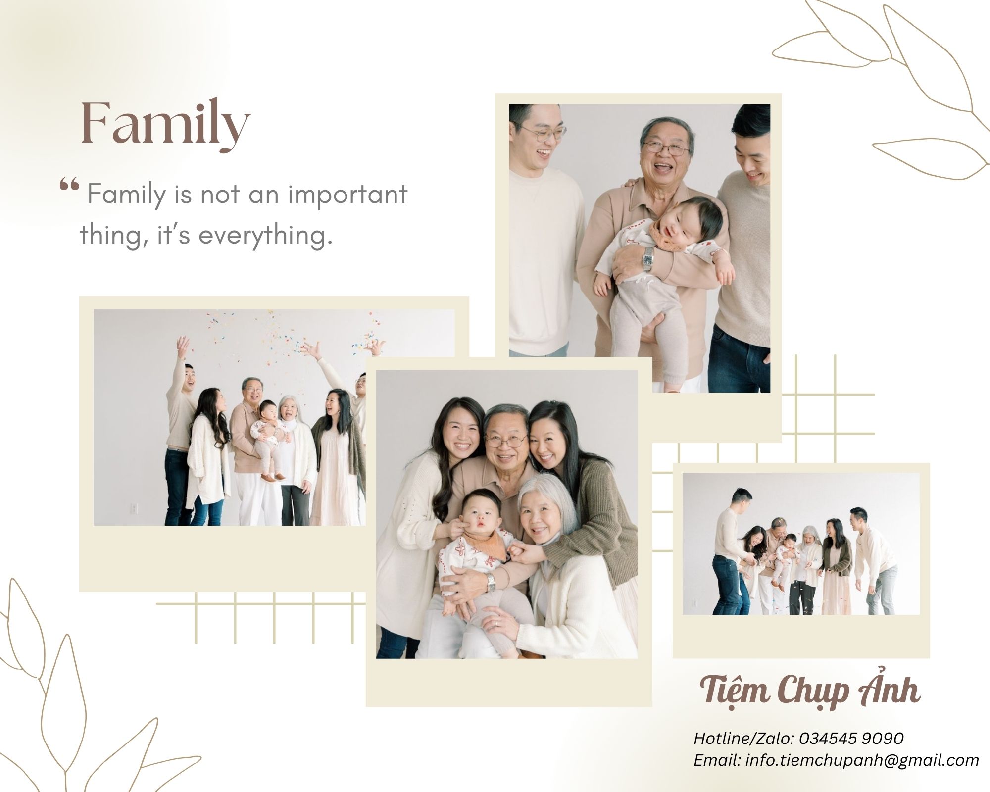 bảng giá chụp ảnh gia đình