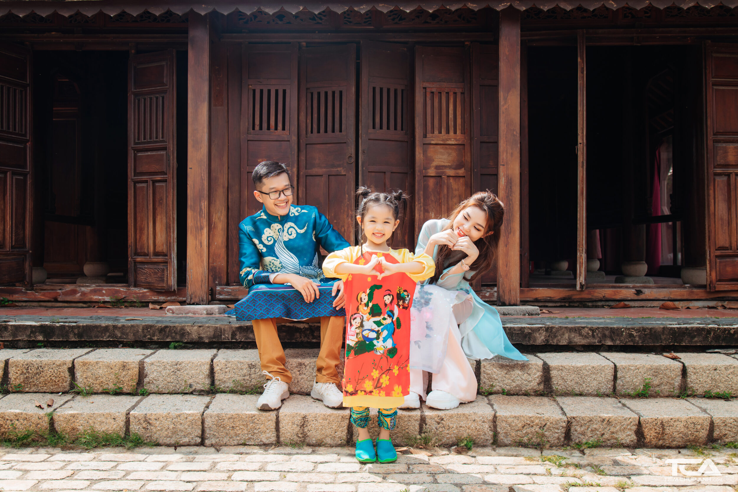 chụp hình tết gia đình
