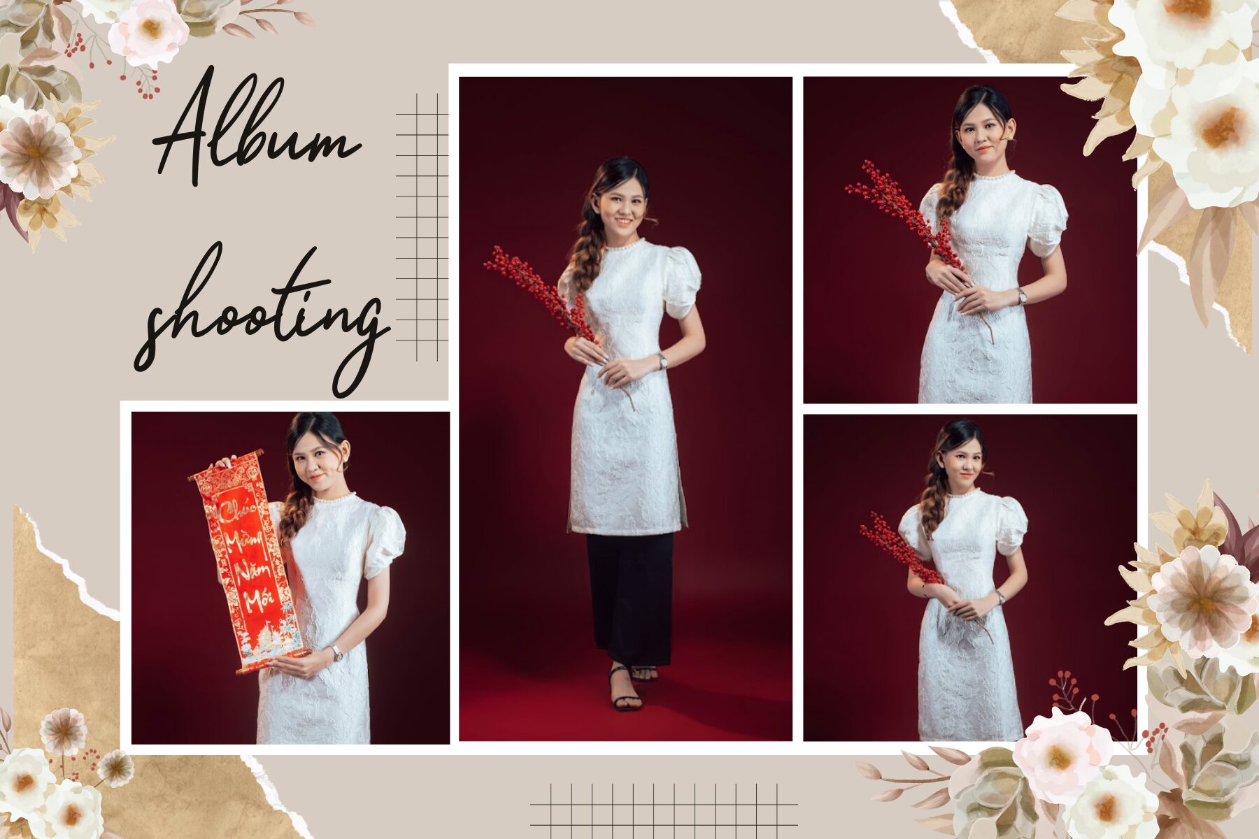 chụp ảnh với áo dài cách tân
