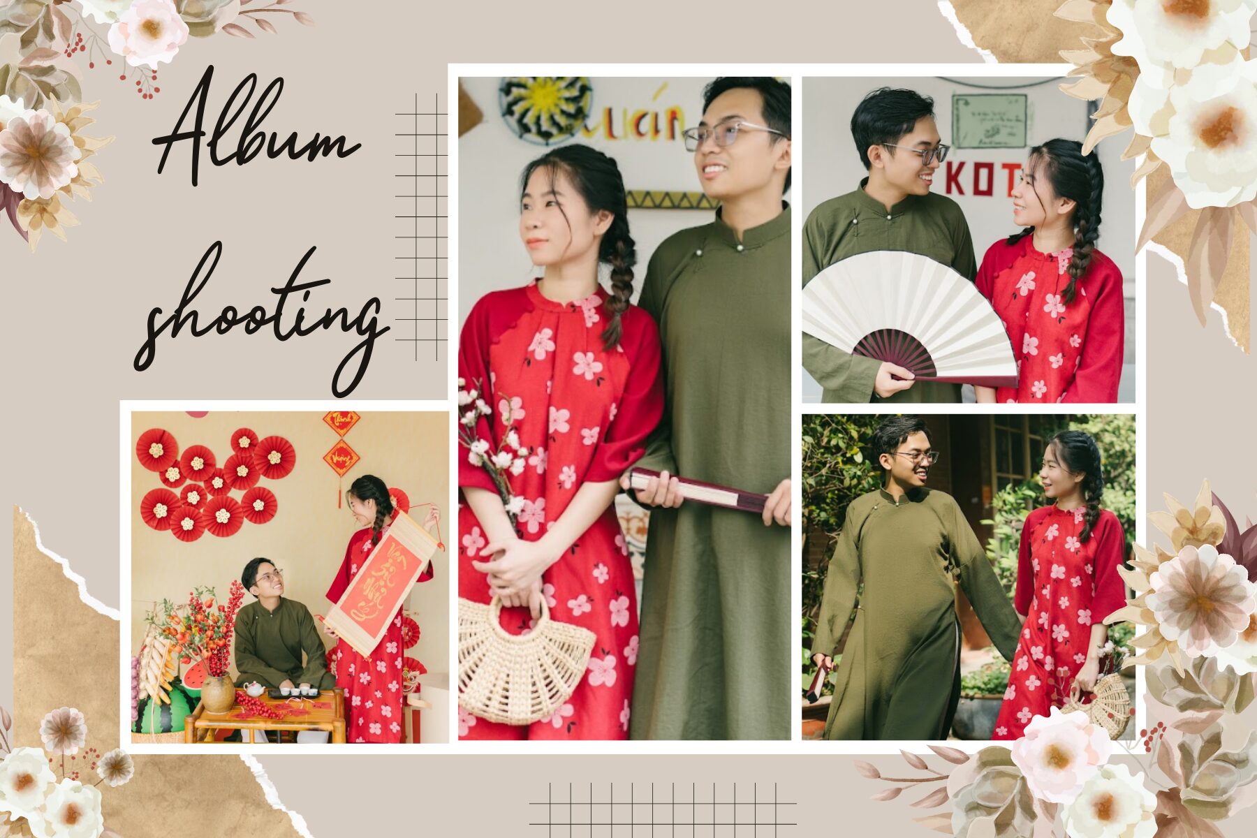 chụp hình với áo dài cách tân