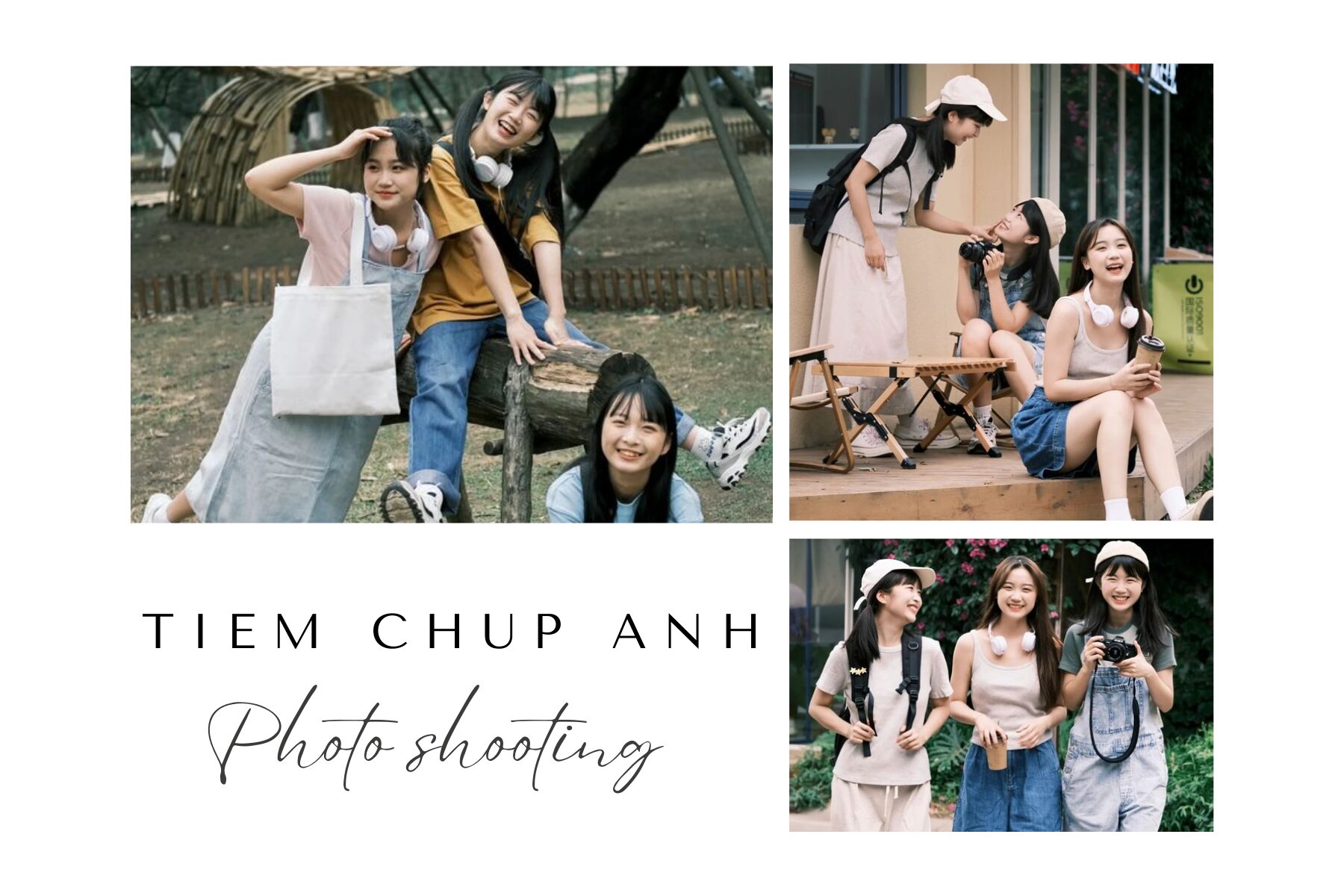 chụp ảnh nhóm 3 người chất