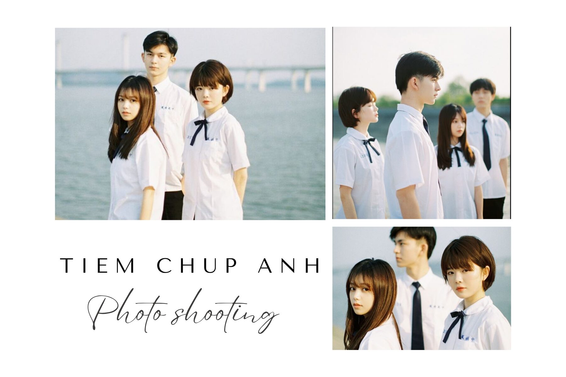 chụp ảnh nhóm lầy lội 3 người