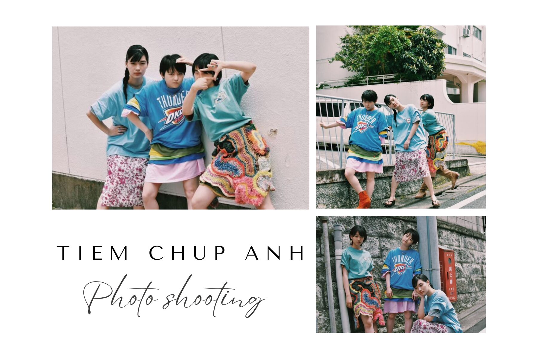 chụp hình nhóm 3 người