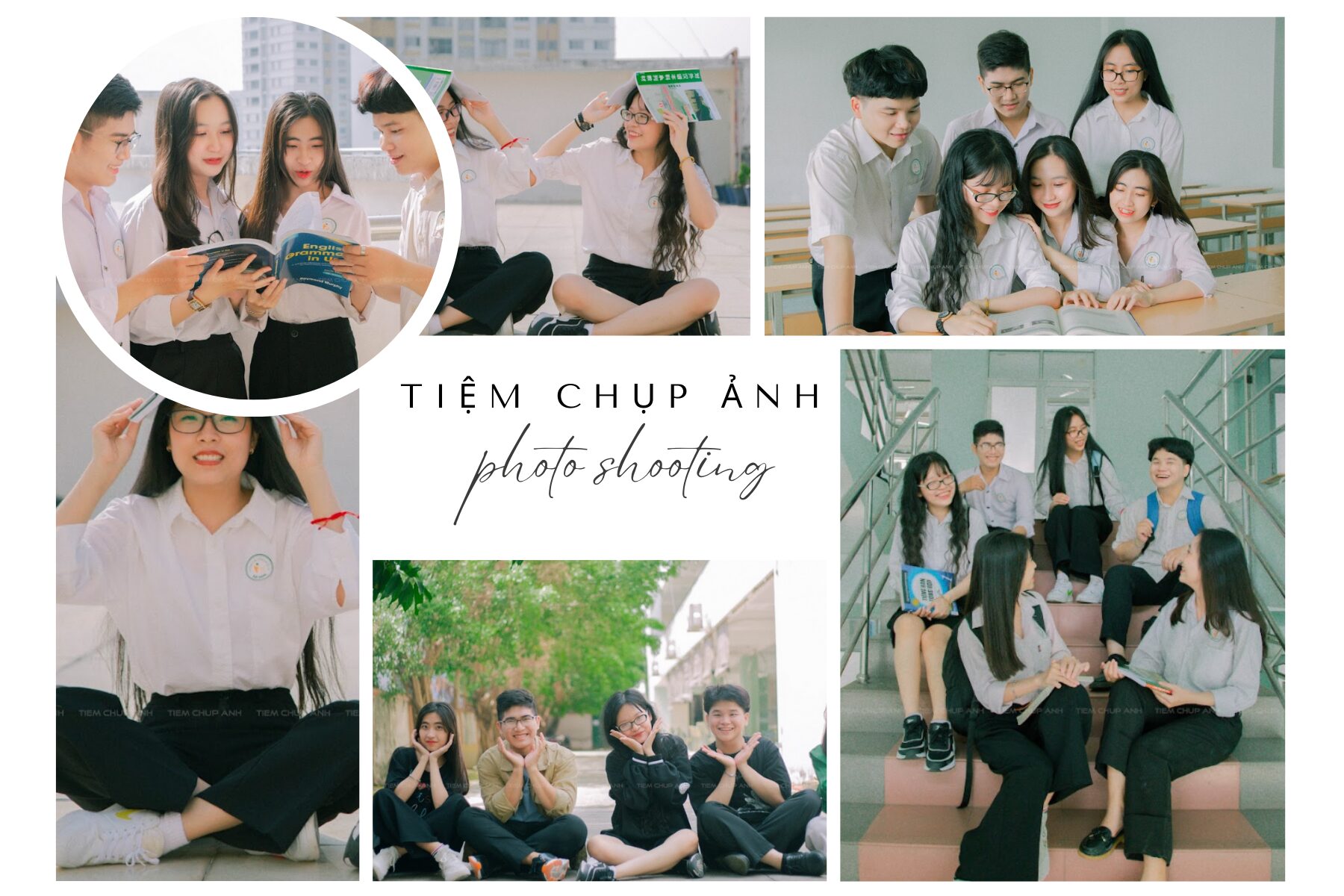 chụp ảnh nhóm lầy lội 7 người