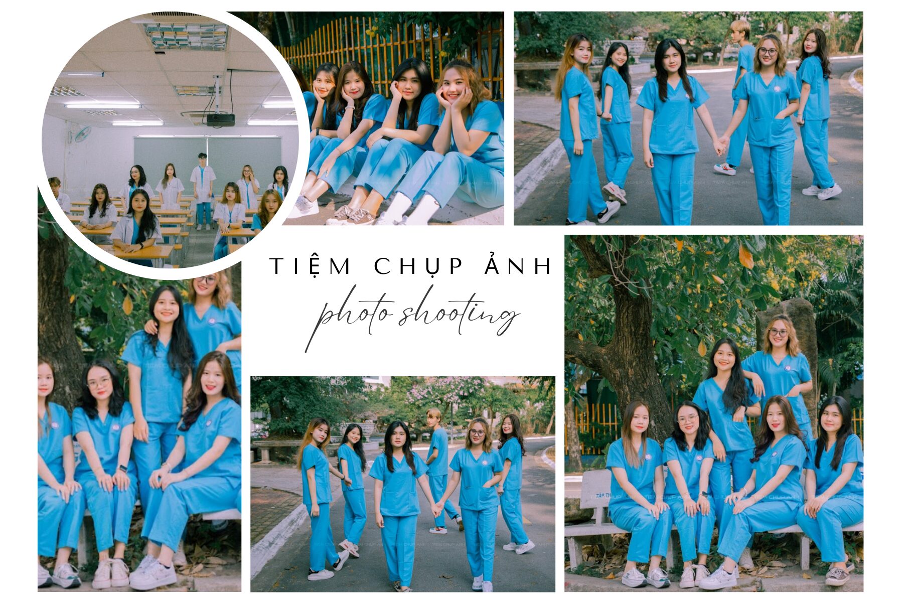 chụp ảnh nhóm 7 người