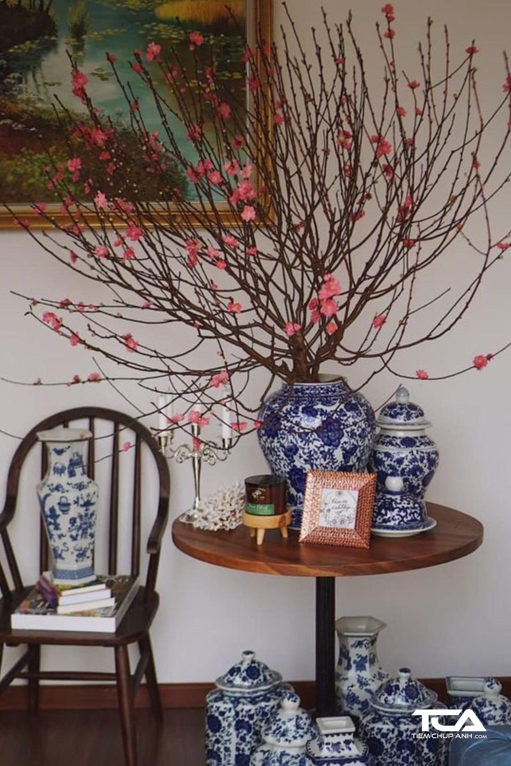 cách chụp hình tết tại nhà