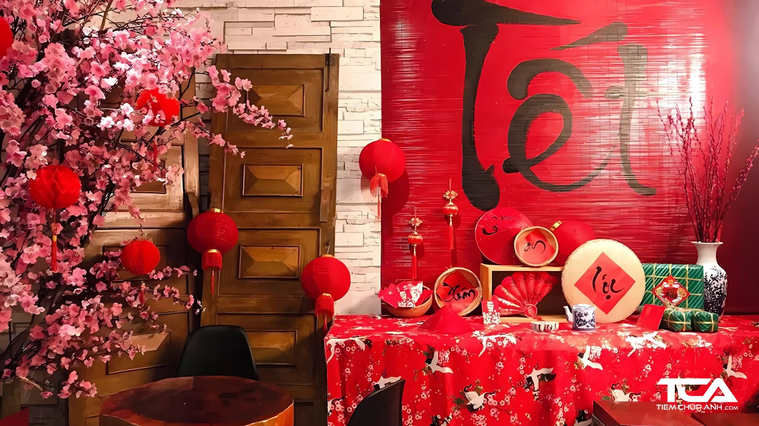 Cách trang trí decor góc tạo dáng chụp ảnh tết tại nhà