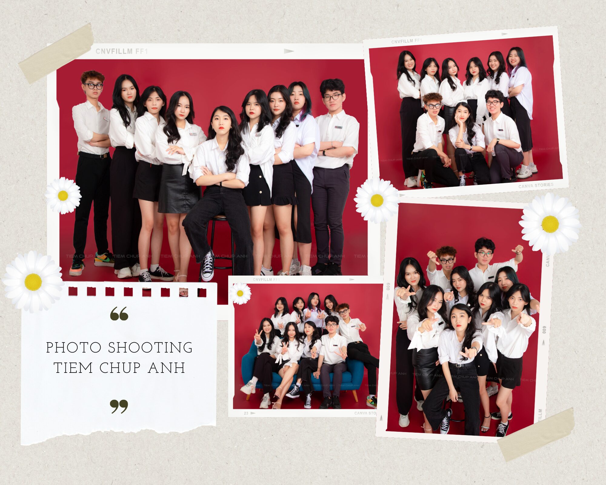 chụp ảnh nhóm ngôi sao