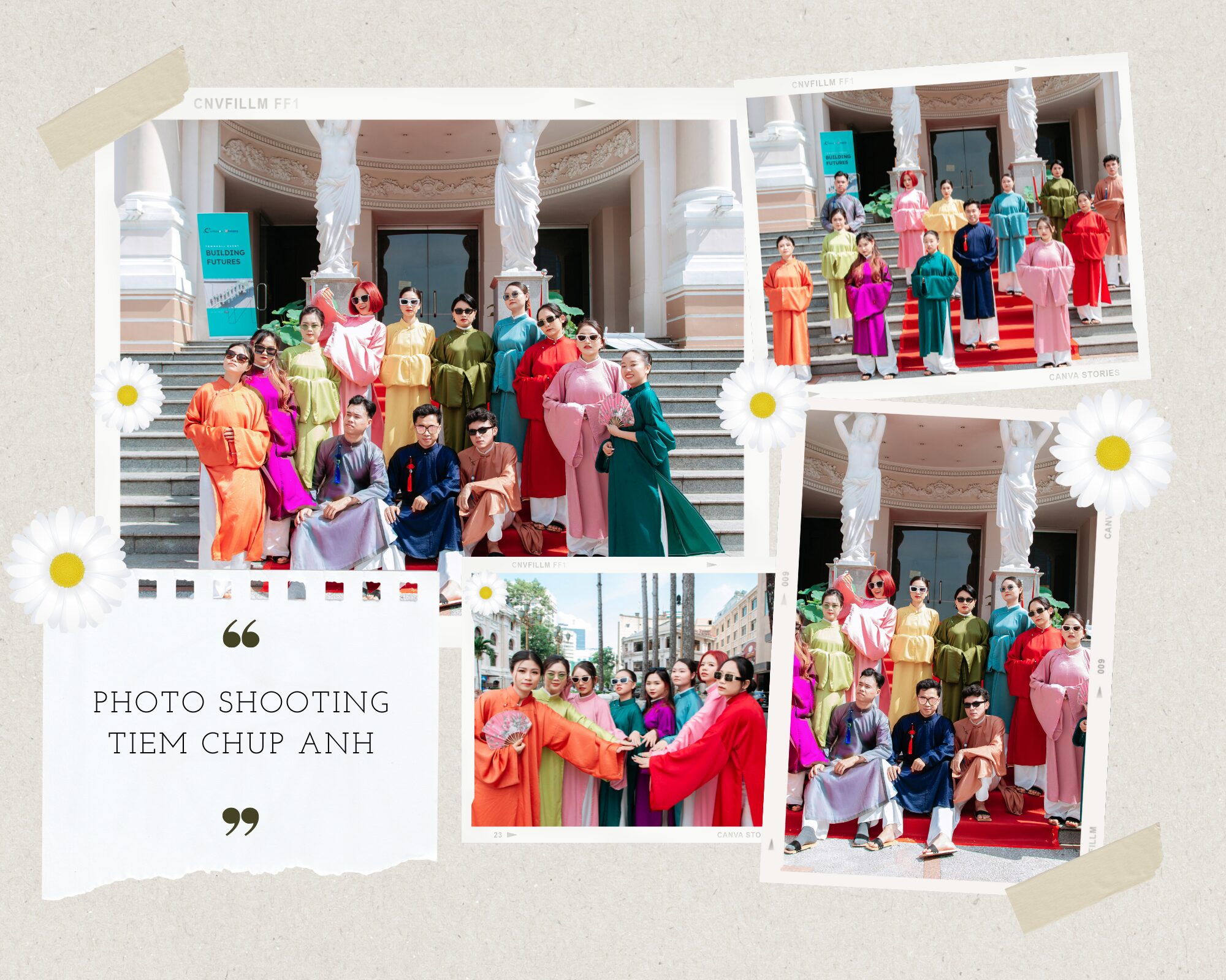 chụp ảnh nhóm ngôi sao