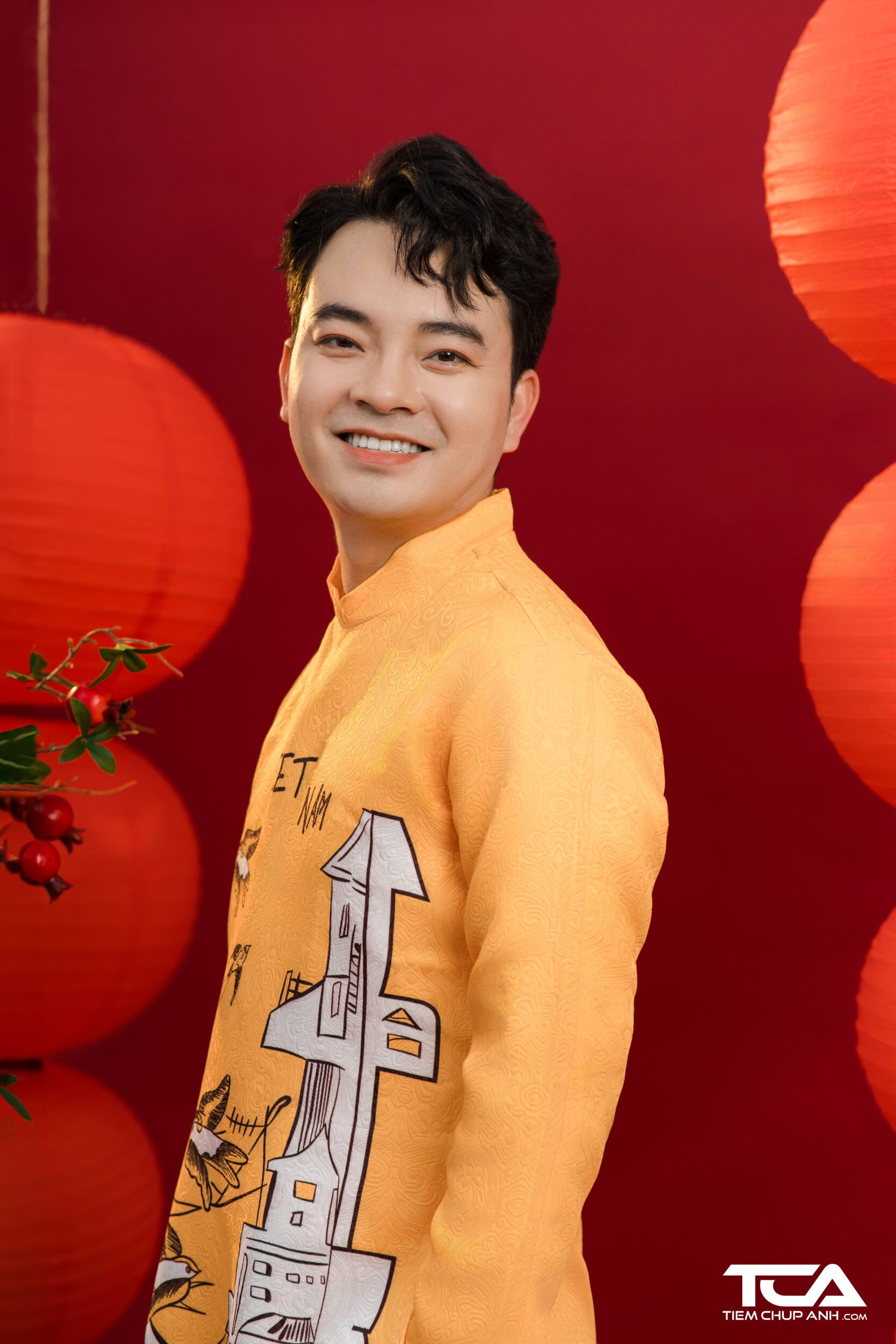 cách chụp hình tết tại nhà