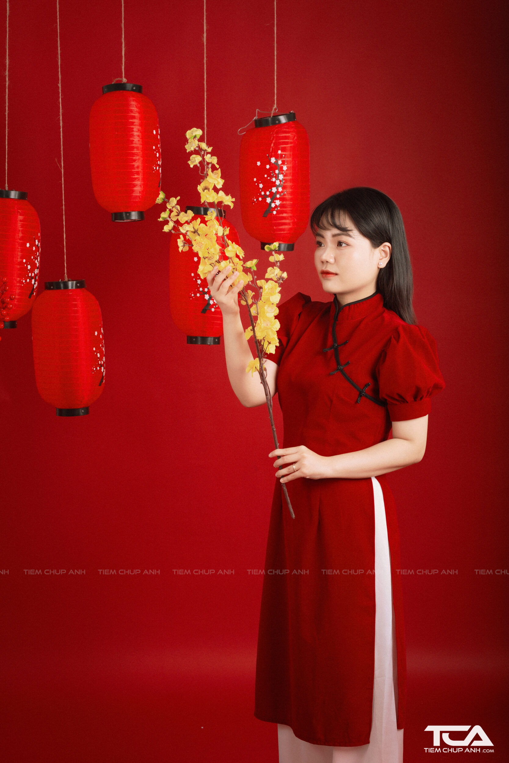 decor chụp ảnh tết tại nhà