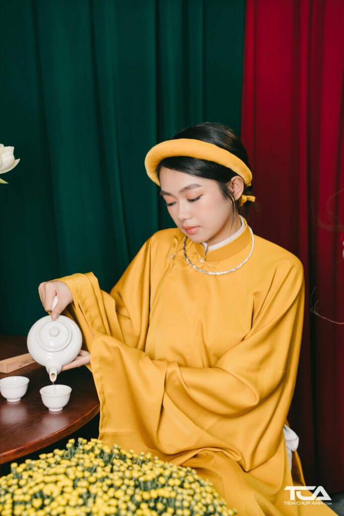 cách tạo dáng chụp ảnh áo dài tết