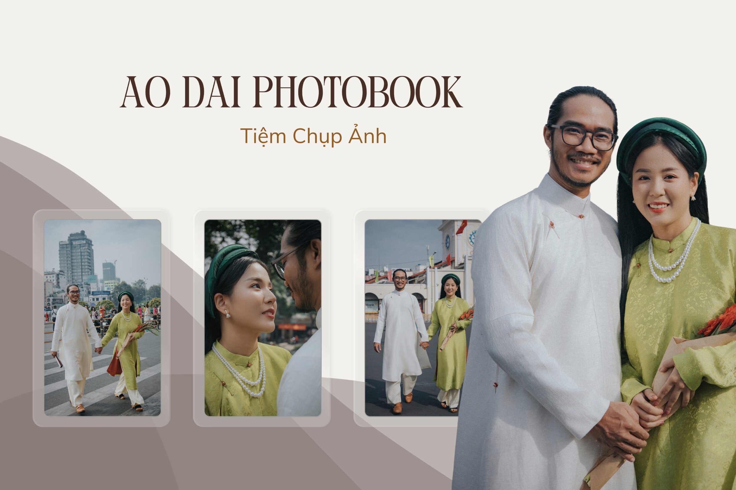 chụp ảnh với áo dài xưa