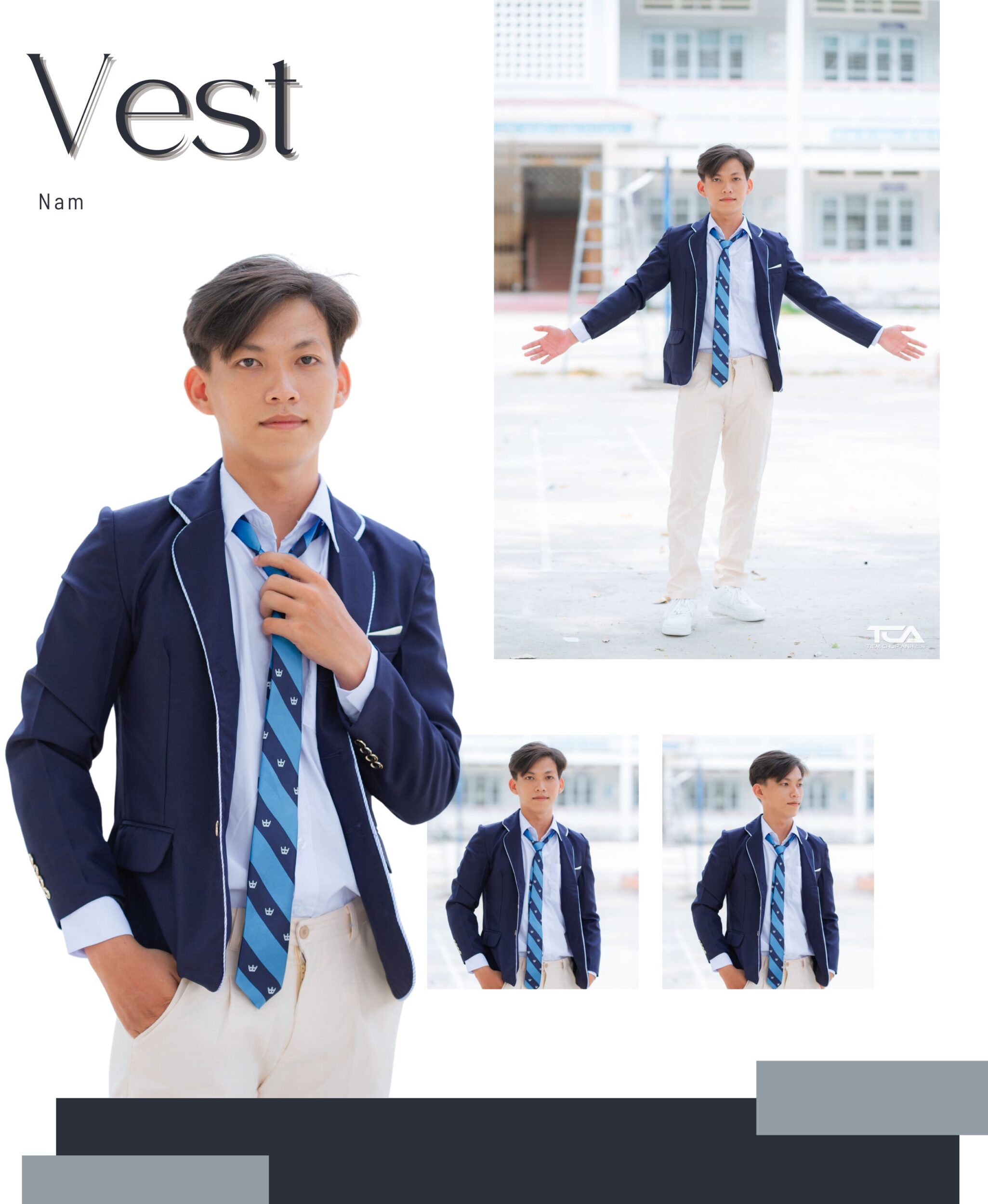 thuê áo vest nam chụp ảnh kỷ yếu