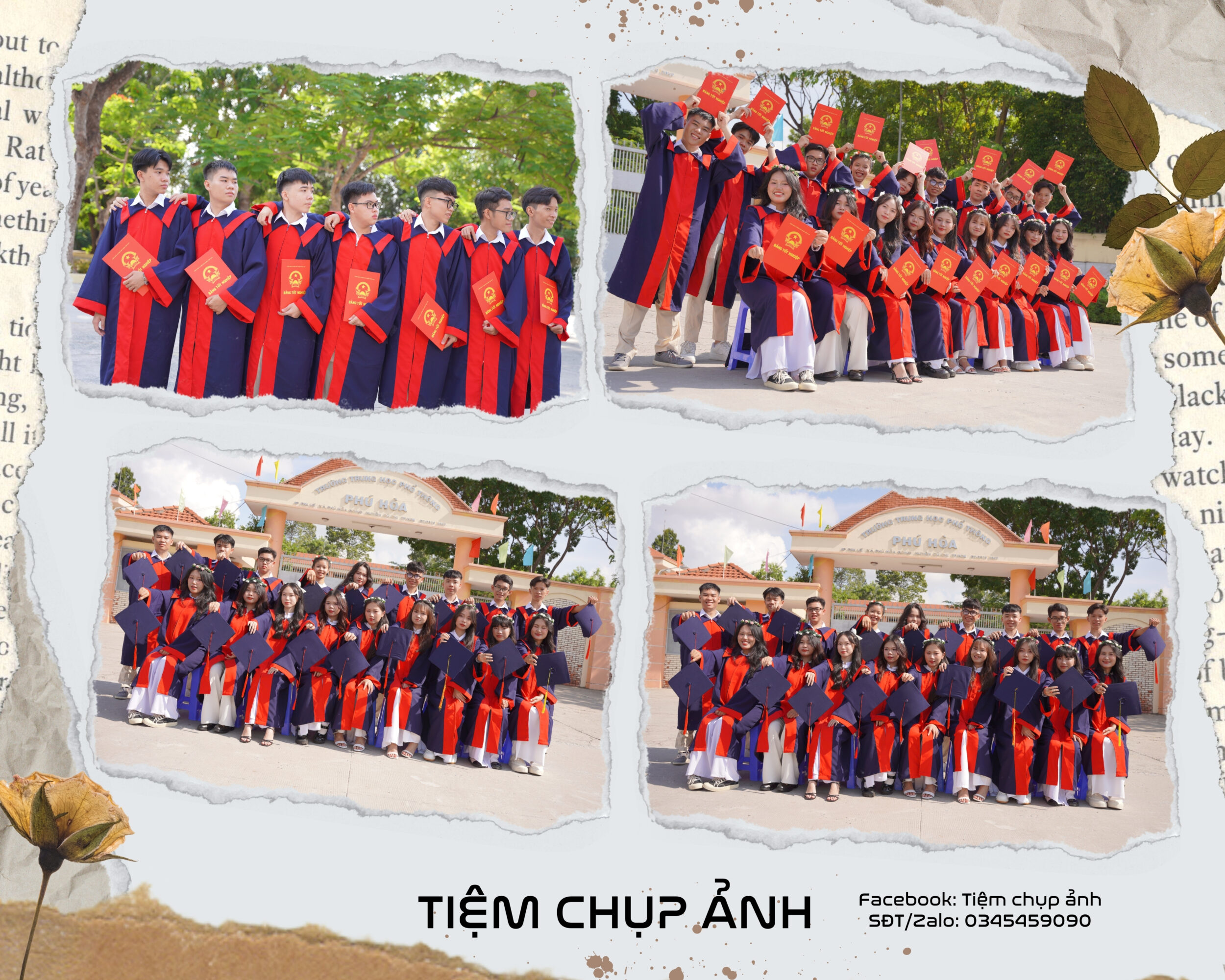 chụp kỷ yếu với đồ cử nhân