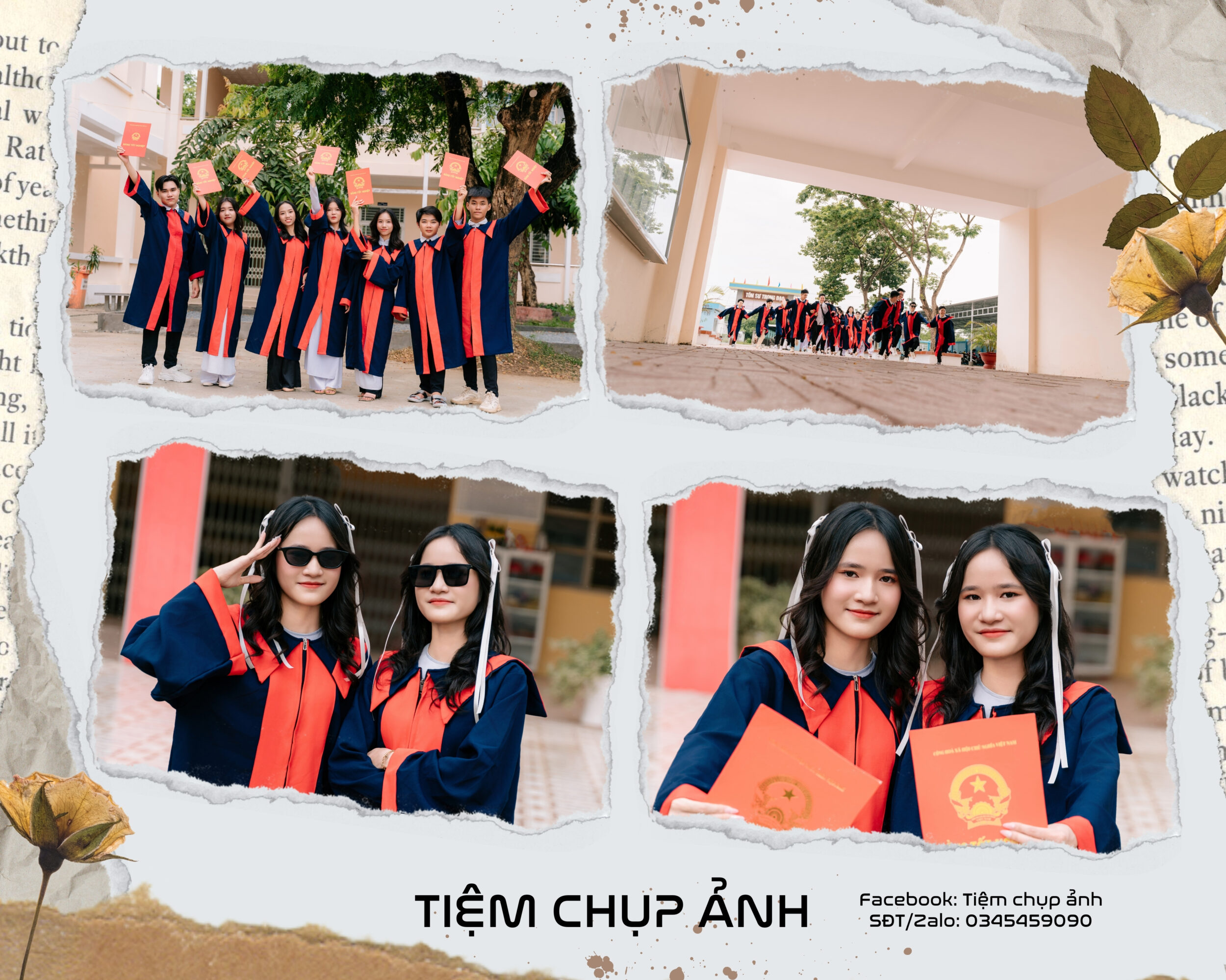 chụp kỷ yếu với đồ cử nhân