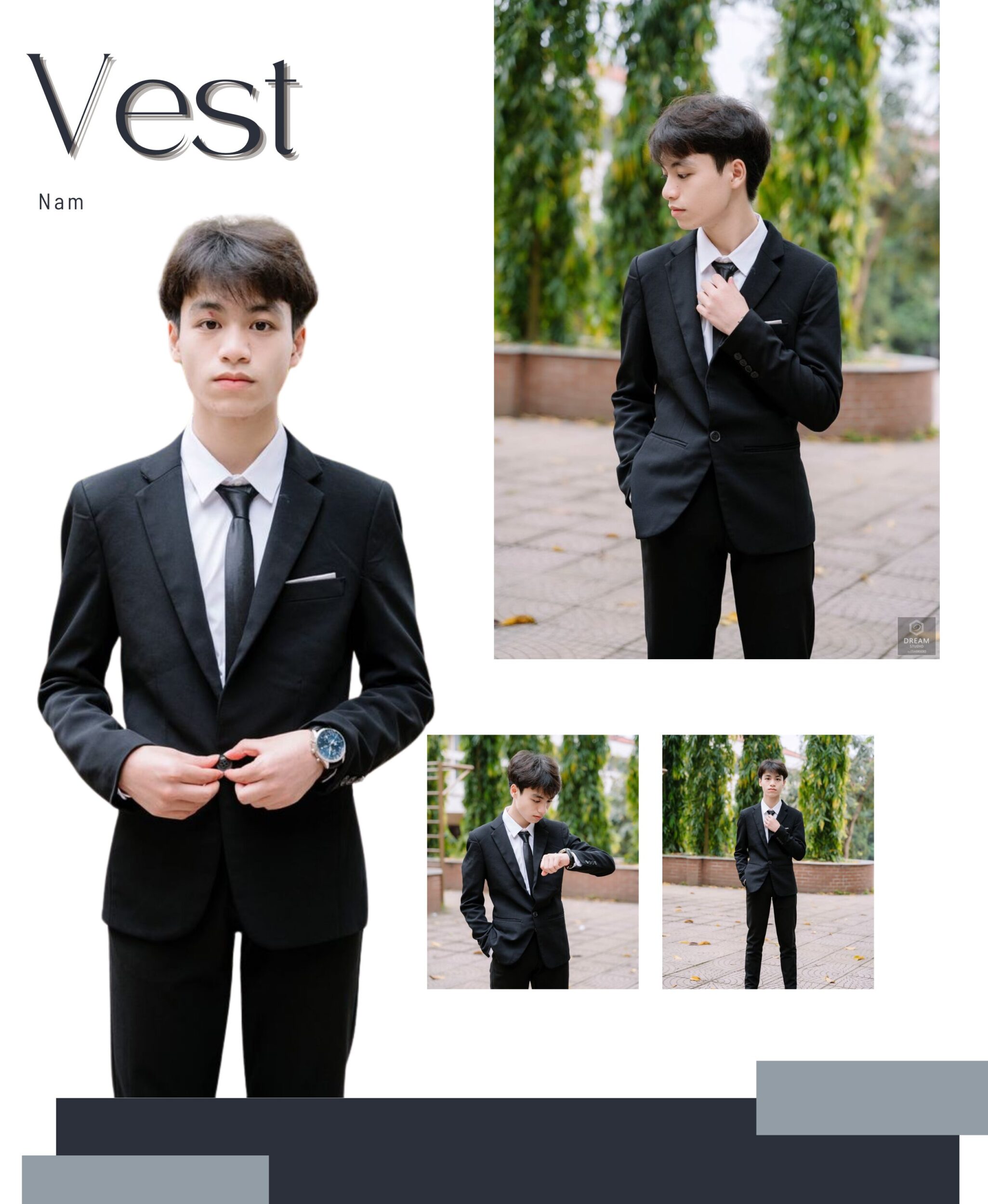 thuê áo vest nam chụp ảnh kỷ yếu