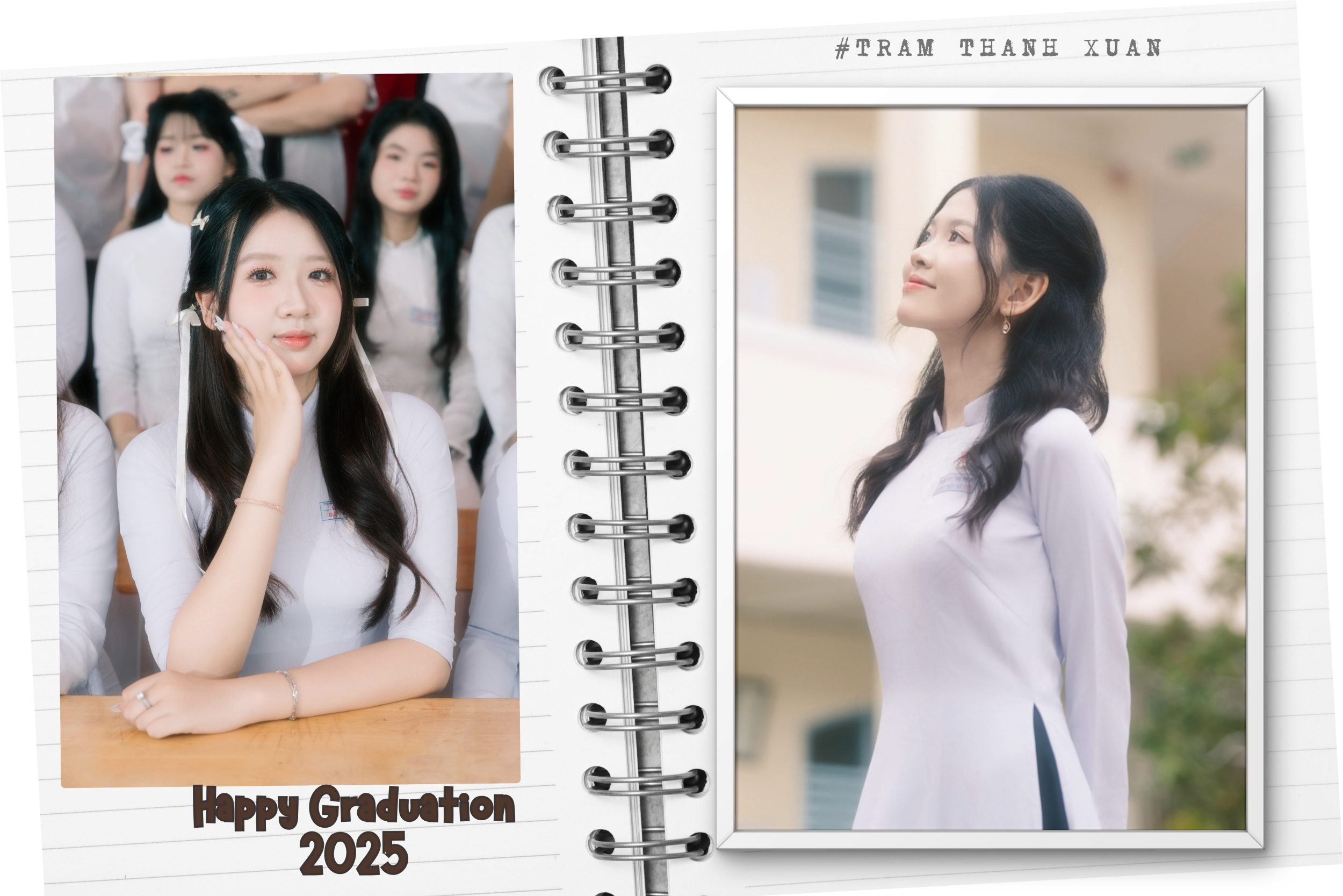 cách chụp ảnh kỷ yếu với áo dài