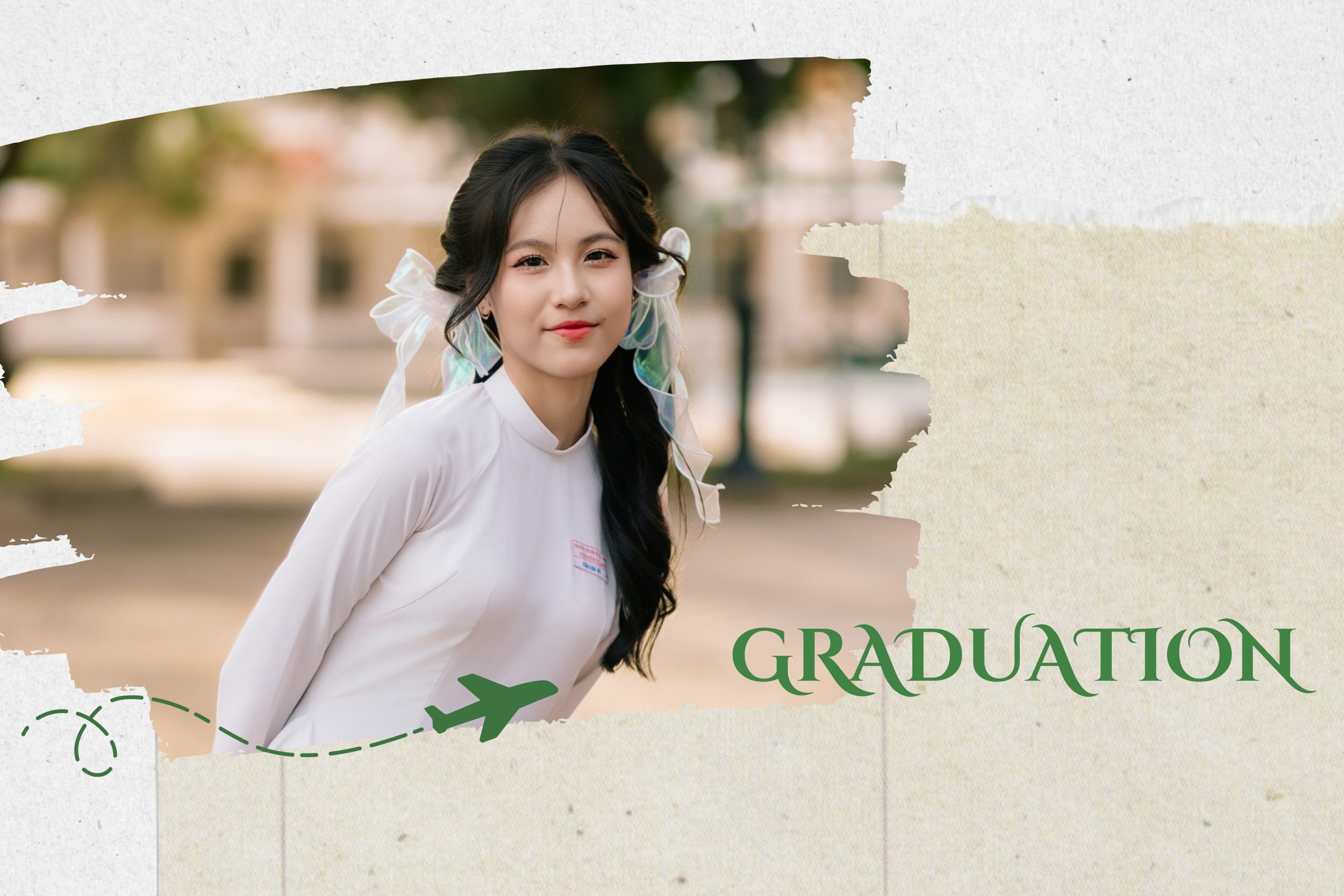 mặc áo dài chụp ảnh kỷ yếu