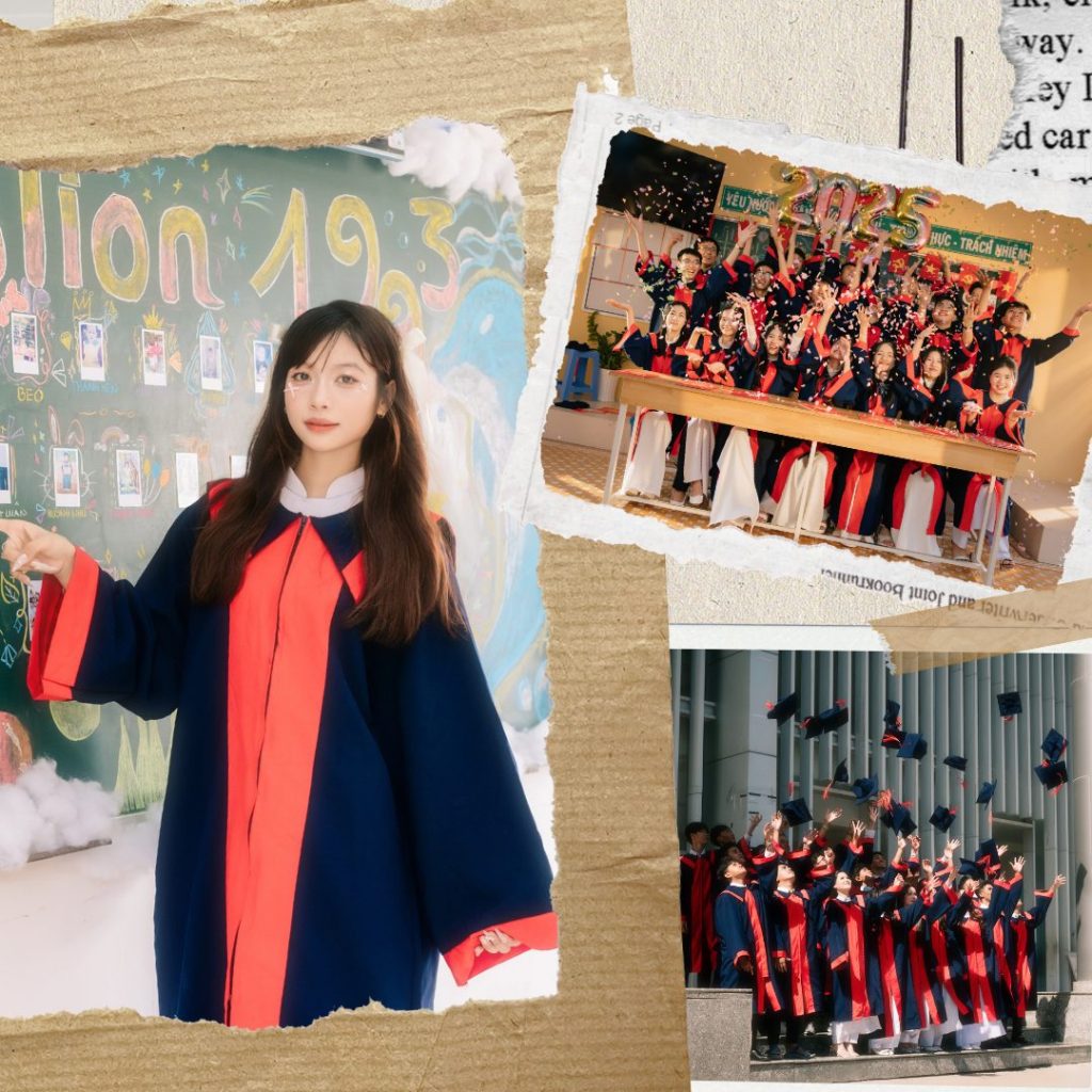 Cách tạo dáng chụp ảnh kỷ yếu với áo cử nhân